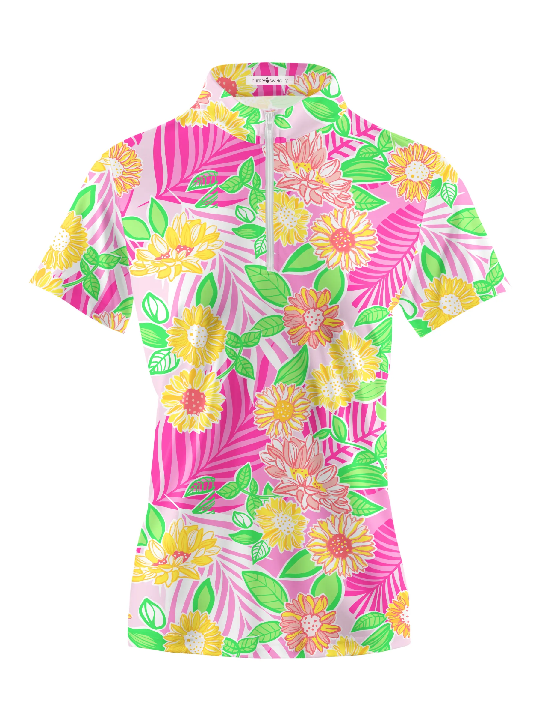 Cherryswing Women's Burst of Spring Short Sleeve Polo Shirt