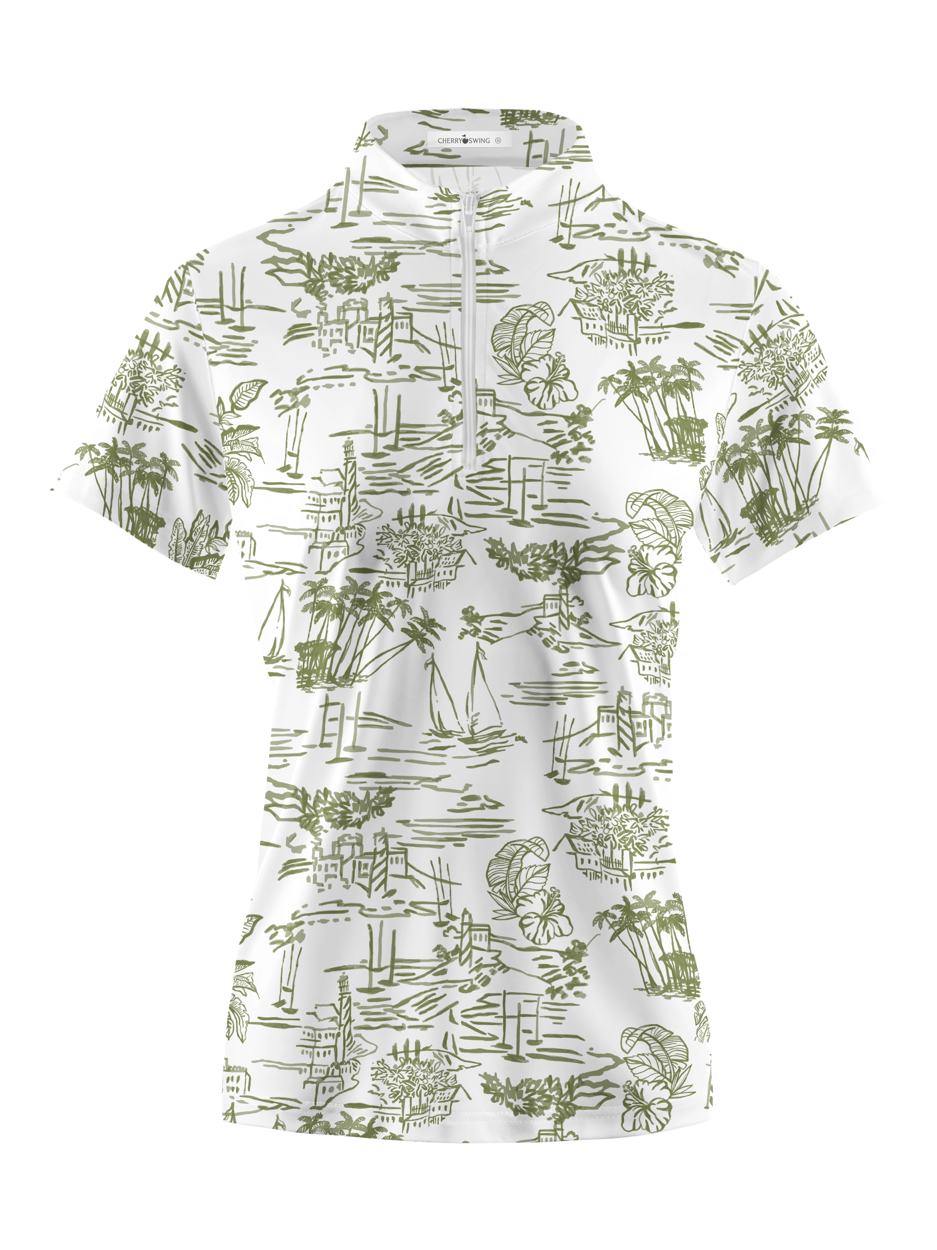 Cherryswing Women's Island Village Short Sleeve Polo Shirt