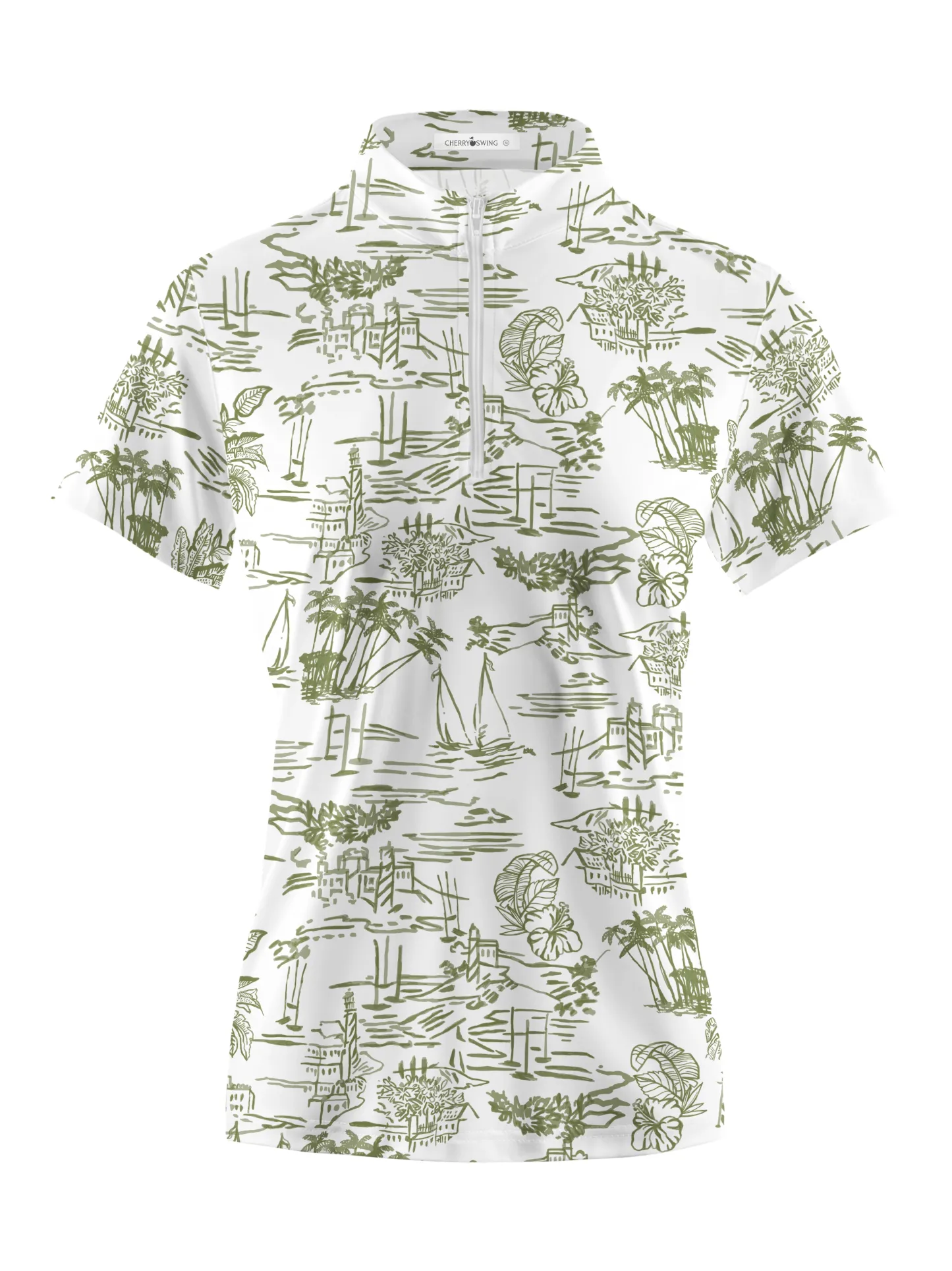 Cherryswing Women's Island Village Short Sleeve Polo Shirt