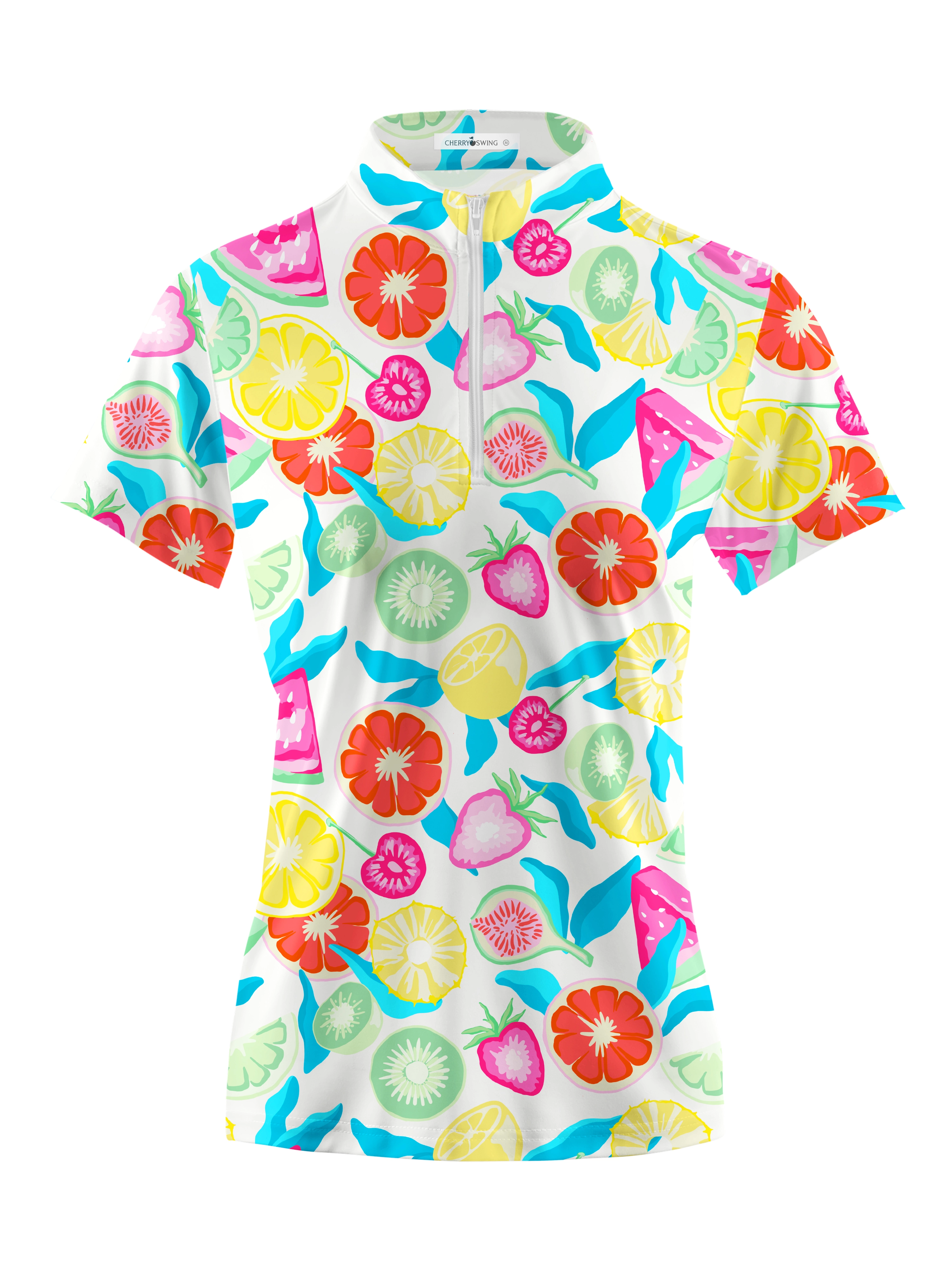 Cherryswing Women's Fruit Market Short Sleeve Polo Shirt