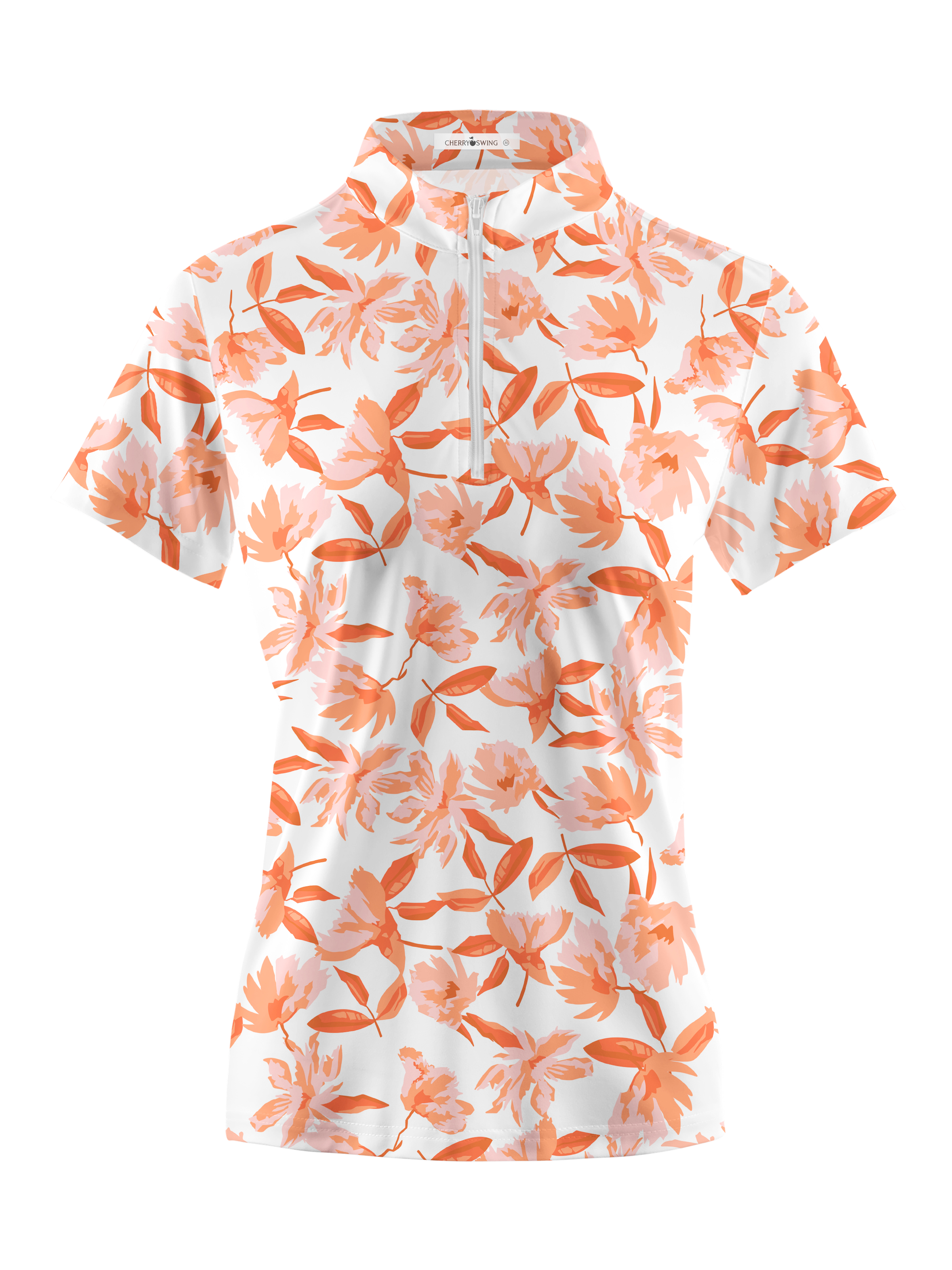Cherryswing Women's Autumn Blossom Golf Short Sleeve Polo Shirt