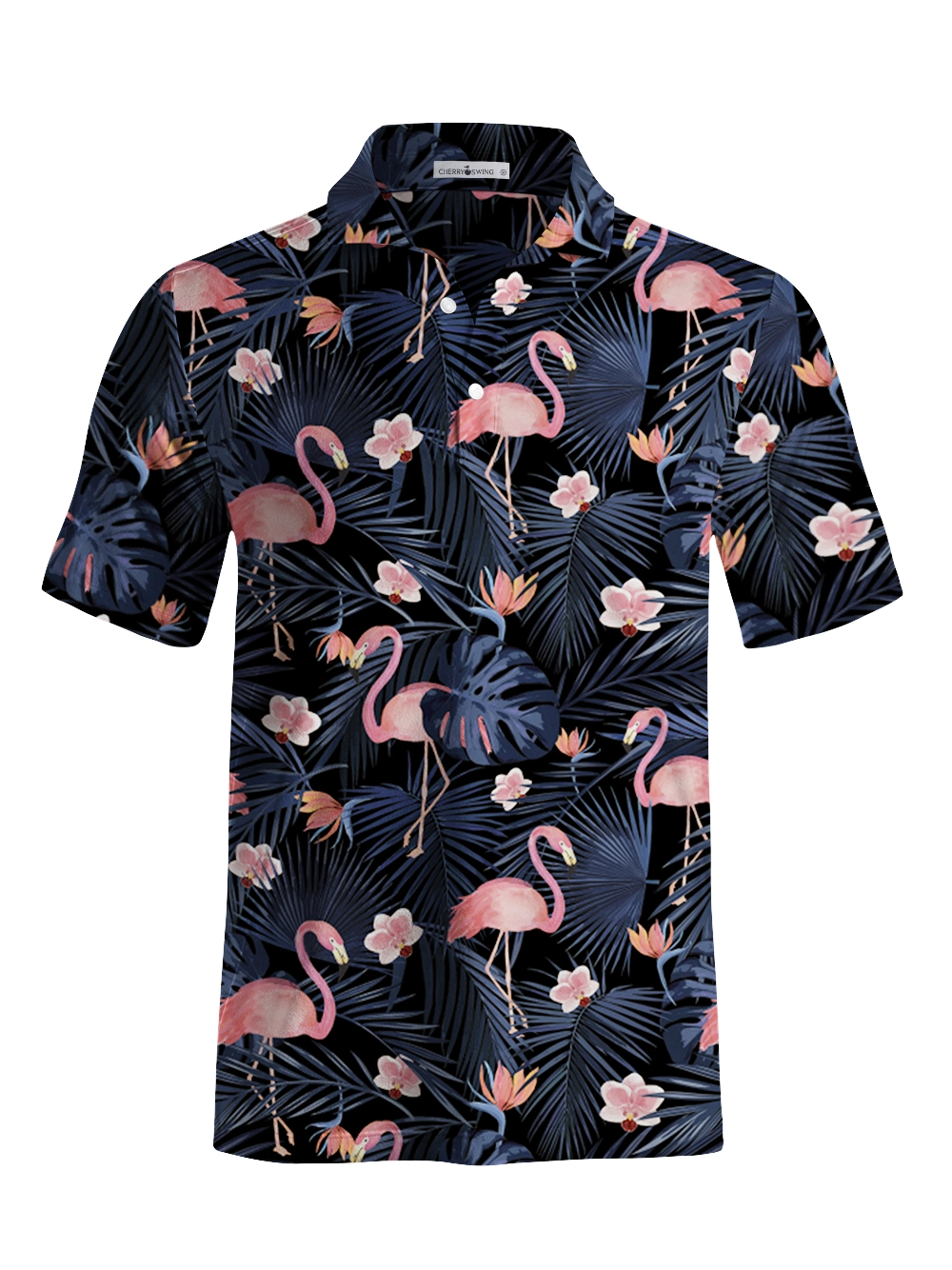 Cherryswing Dancing Flamingo Men's Polo Shirt