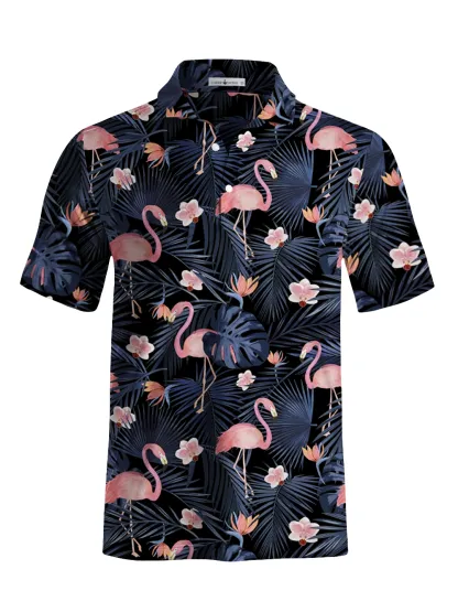 Cherryswing Dancing Flamingo Men's Polo Shirt
