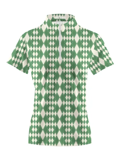 Cherryswing Women's Fantasy Golf Course Golf Short Sleeve Polo Shirt