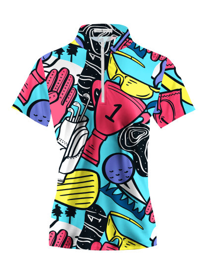 Cherryswing Women's Vivid Hues Golf Short Sleeve Polo Shirt