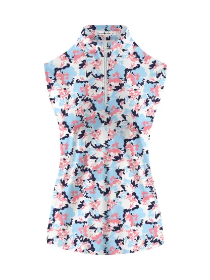 Cherryswing Women's Floral Symphony Sleeveless Golf Shirt