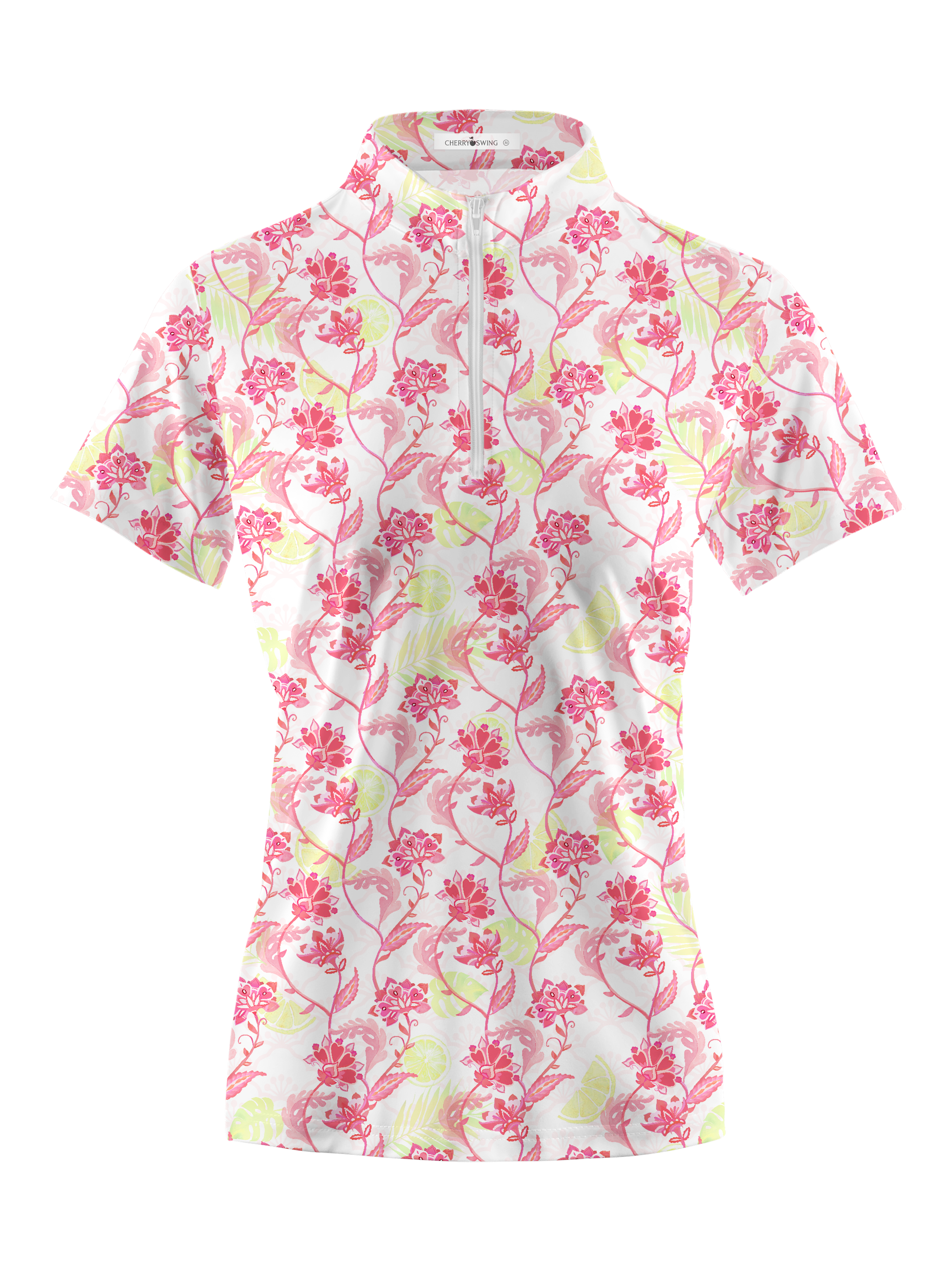 Cherryswing Women's Short Sleeve Floral Golf Polo