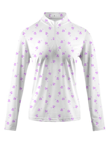 Cherryswing Women's 1/4 Zip Long Sleeve Golf Polo Shirt