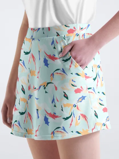 Cherryswing Floral Color Matching Swaying Golf Skort
