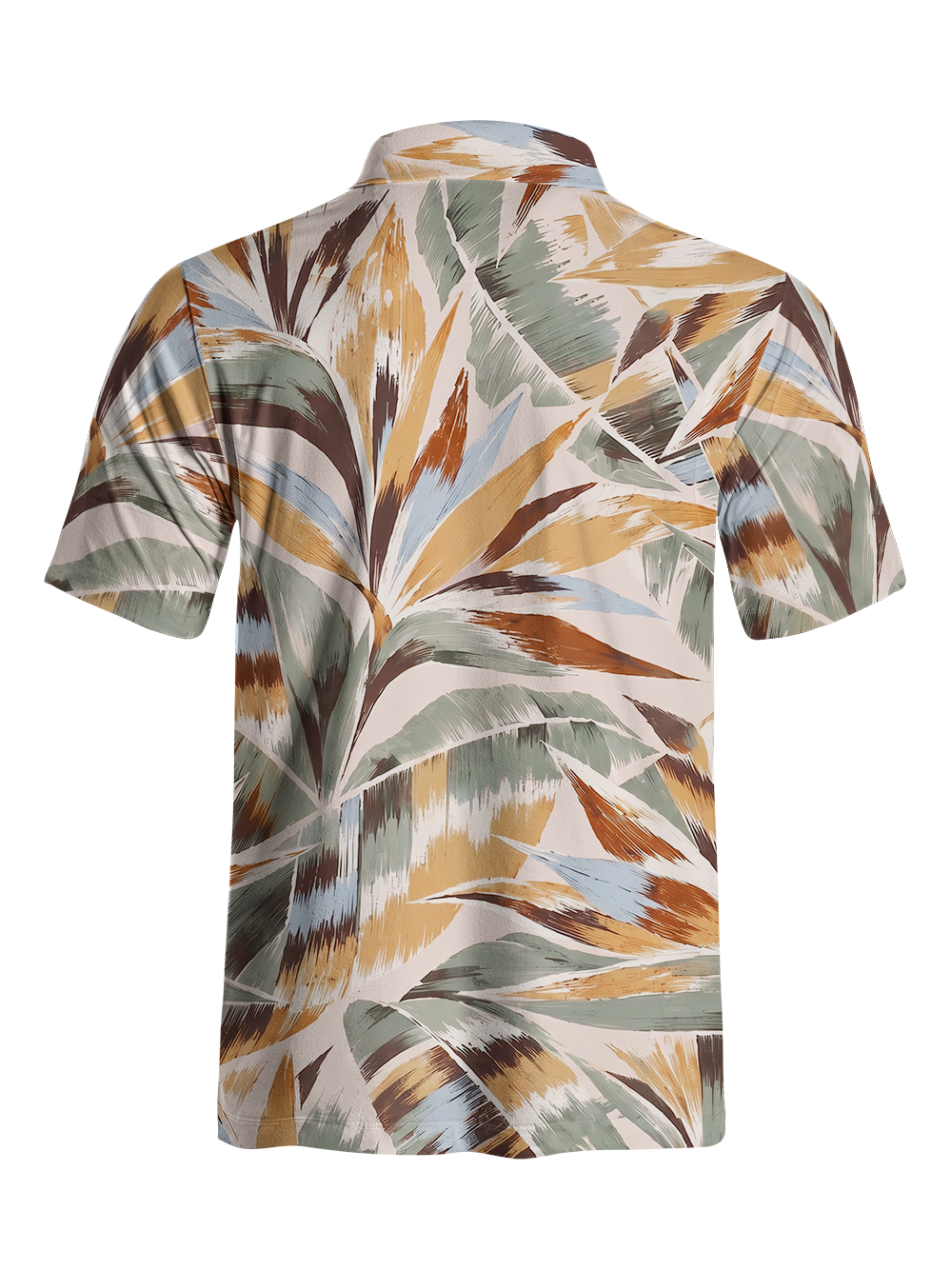 Cherryswing Bold Brushstroke Tropical Leaf Men's Polo Shirt