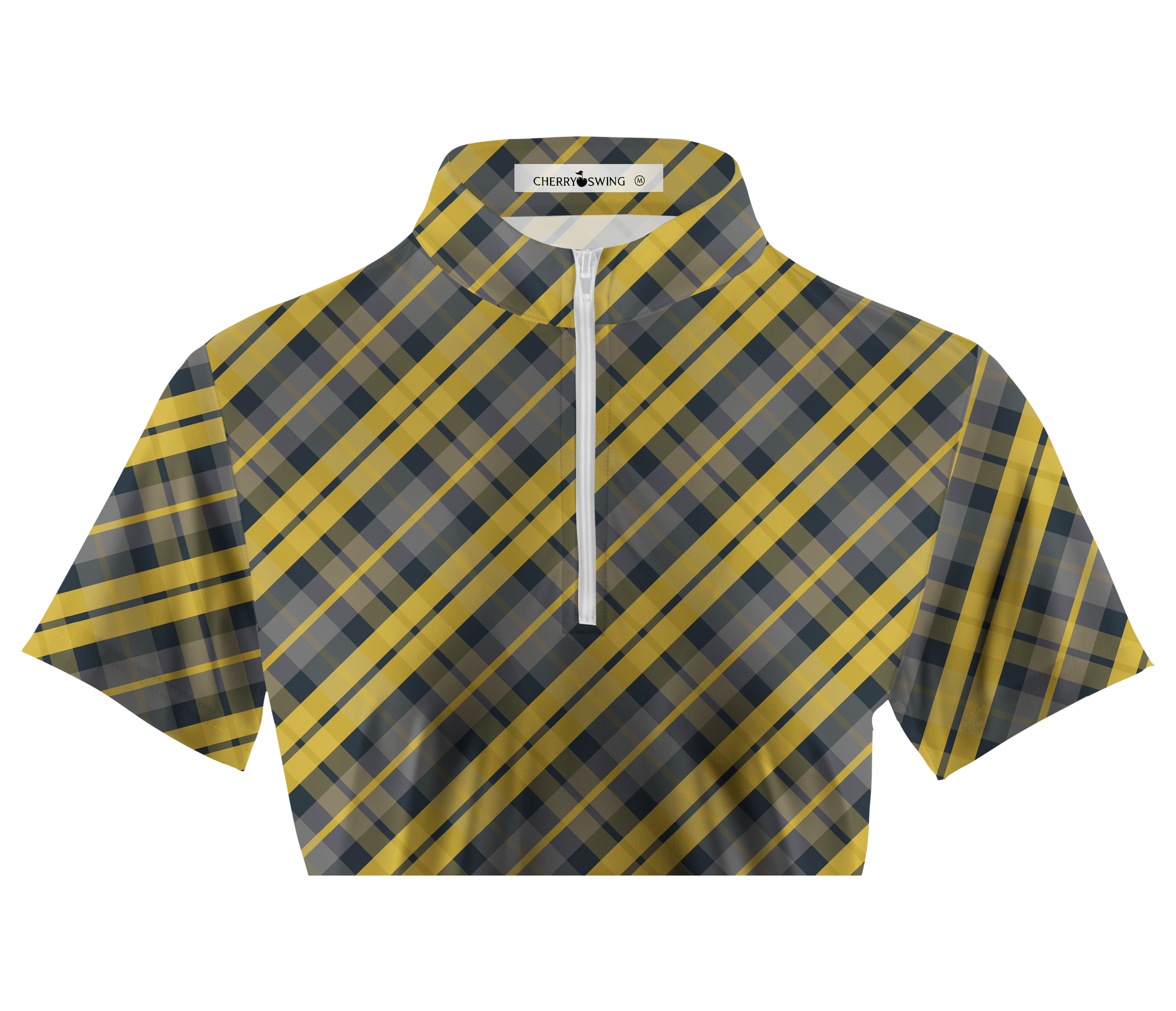 Cherryswing Women's Scottish Plaid Pattern Short Sleeve Polo Shirt