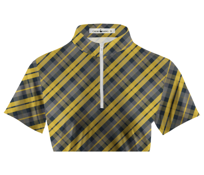 Cherryswing Women's Scottish Plaid Pattern Short Sleeve Polo Shirt