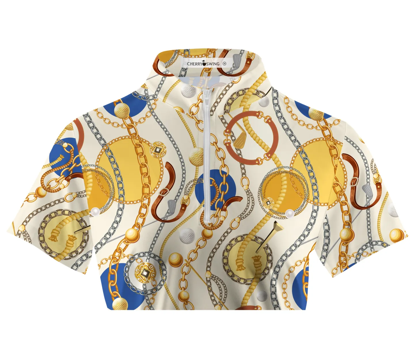 Cherryswing Women's Gold Golf Short Sleeve Polo Shirt