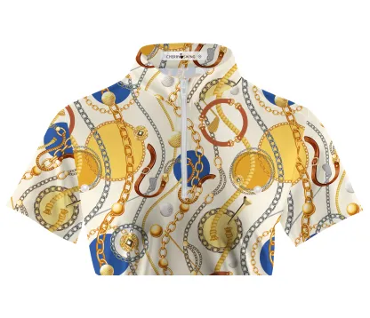 Cherryswing Women's Gold Golf Short Sleeve Polo Shirt