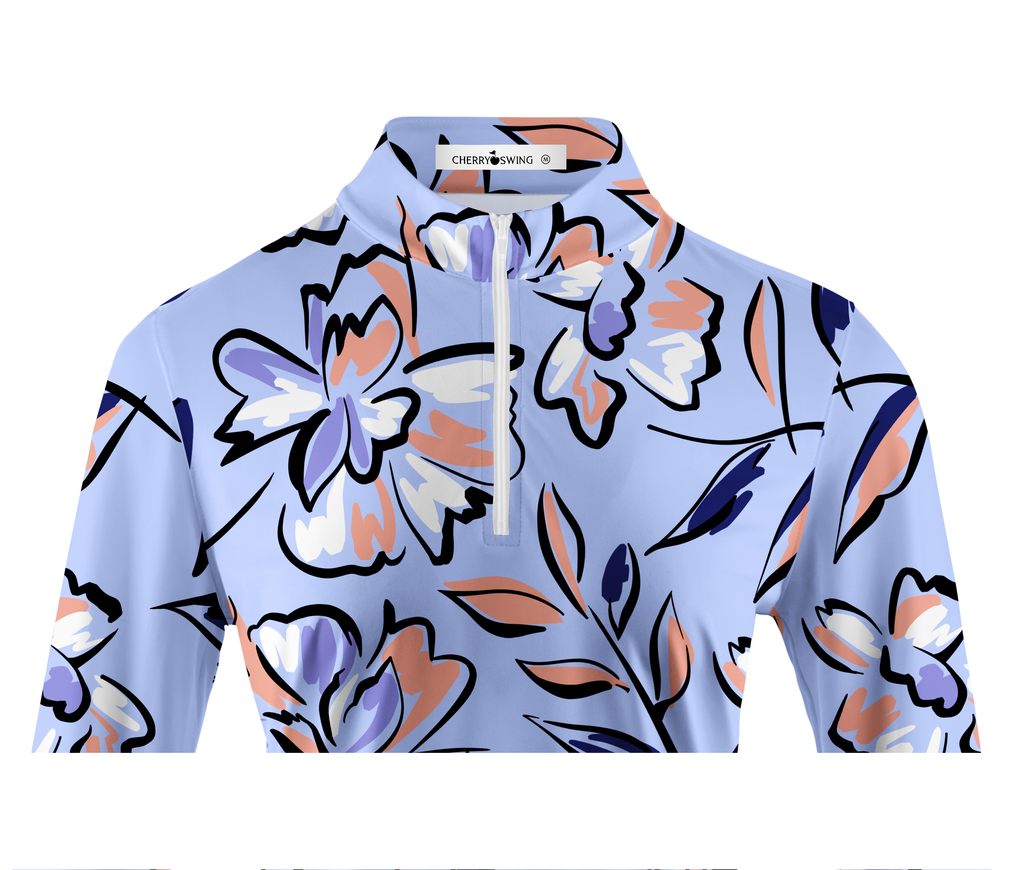 Cherryswing Women's Lilac Floral Long Sleeve Golf Shirt