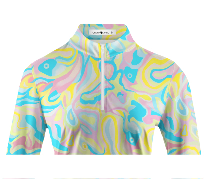 Cherryswing Women's Colorful Fish Long Sleeve Golf Shirt