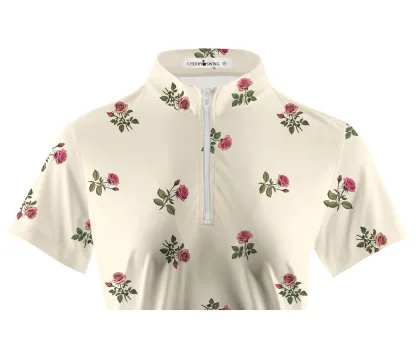 Cherryswing Women's Floral Haven Golf Short Sleeve Polo Shirt