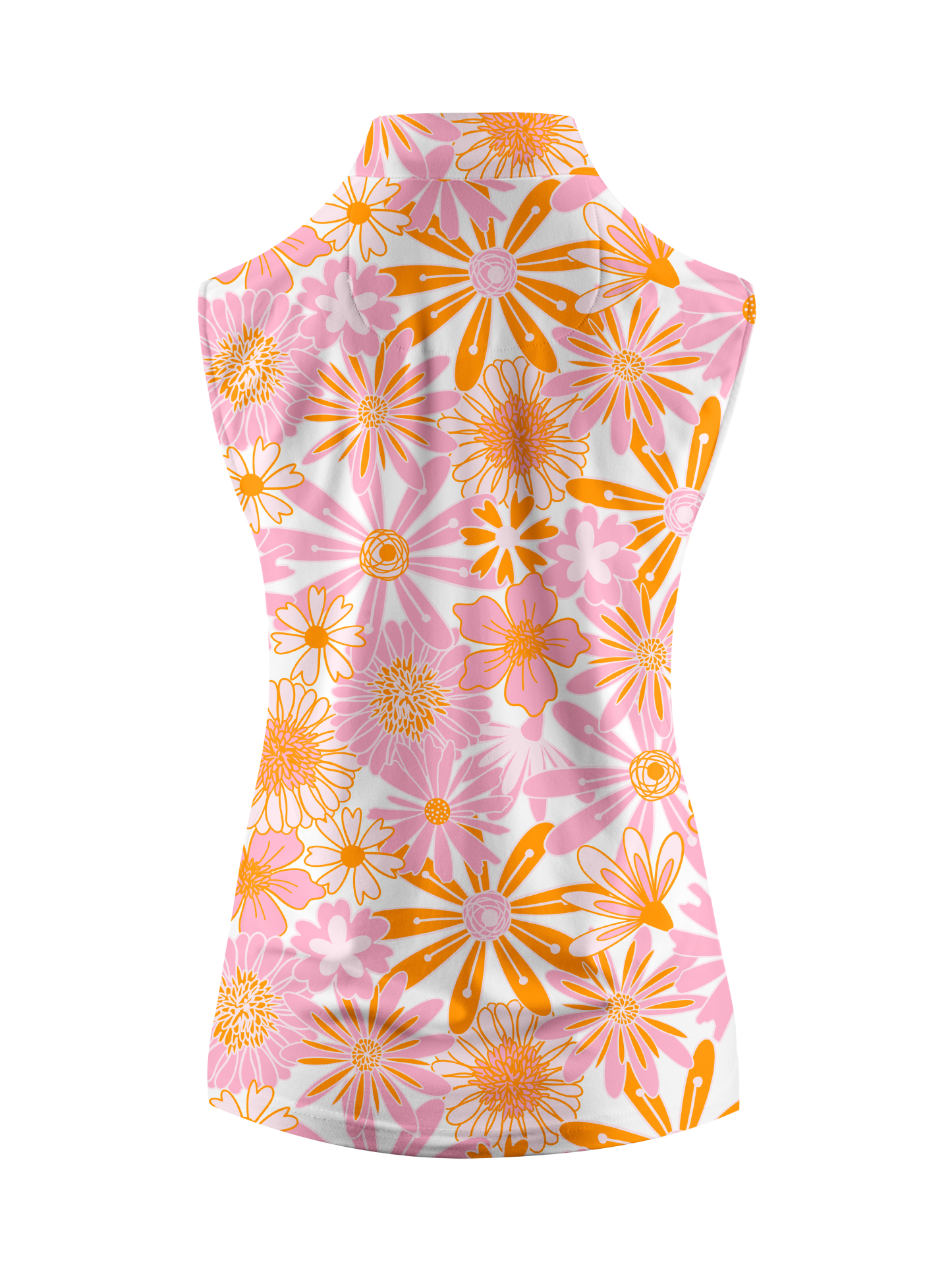 Cherryswing Women's Mini Flowers Sleeveless Golf Shirt