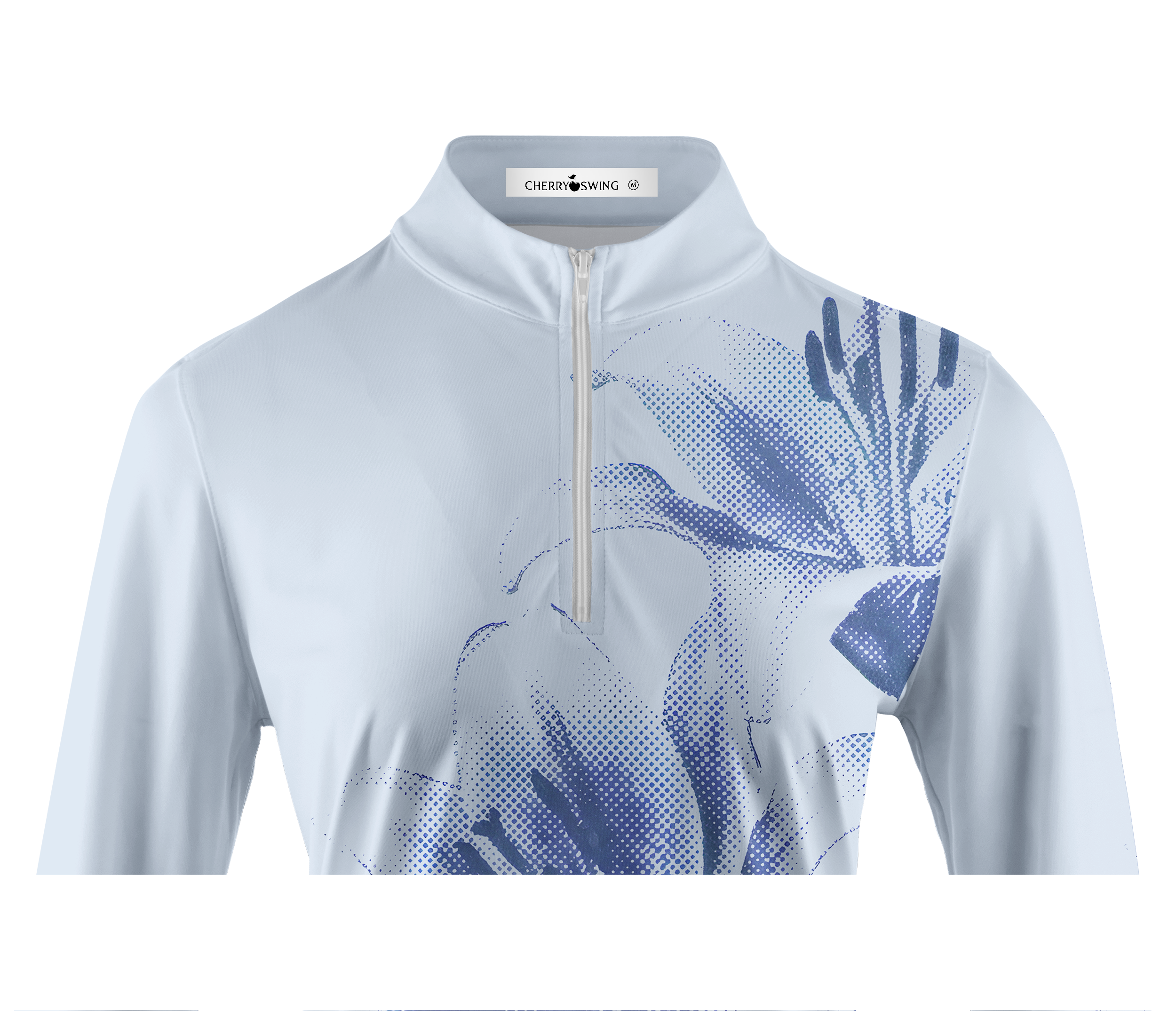Cherryswing Women's Artistic Halftone Lily Long Sleeve Golf Shirt