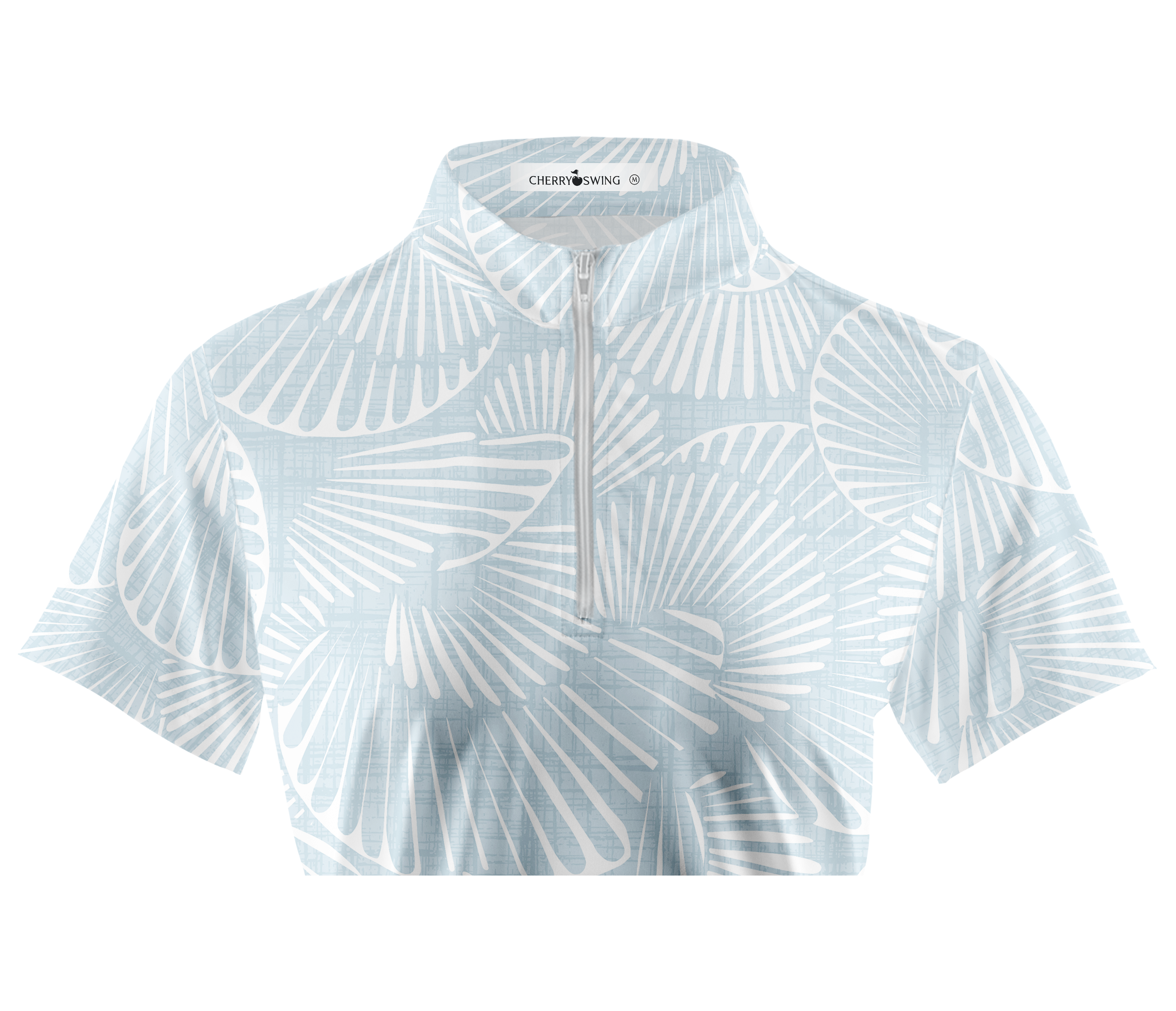Cherryswing Women's Geometric Fan Leaf Short Sleeve Golf Shirt