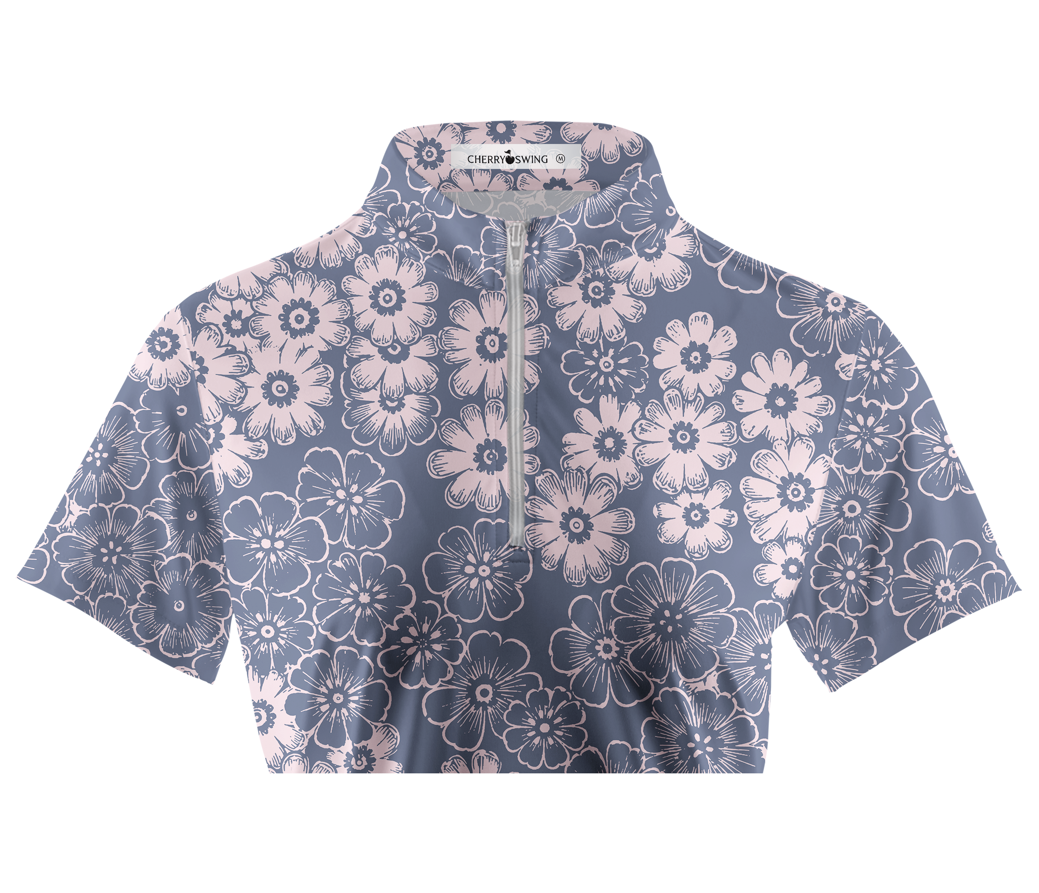 Cherryswing Women's Hand-Drawn Daisy Short Sleeve Golf Shirt