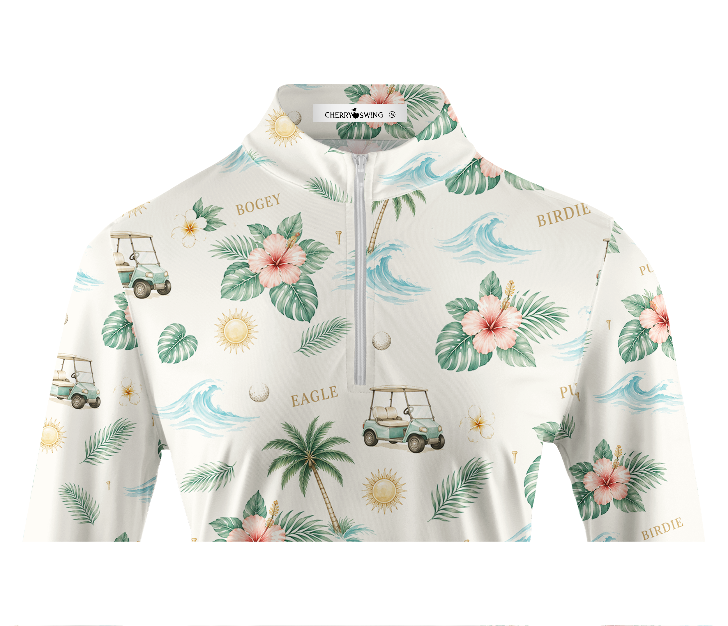 Cherryswing Women's Tropical Resort Long Sleeve Golf Shirt