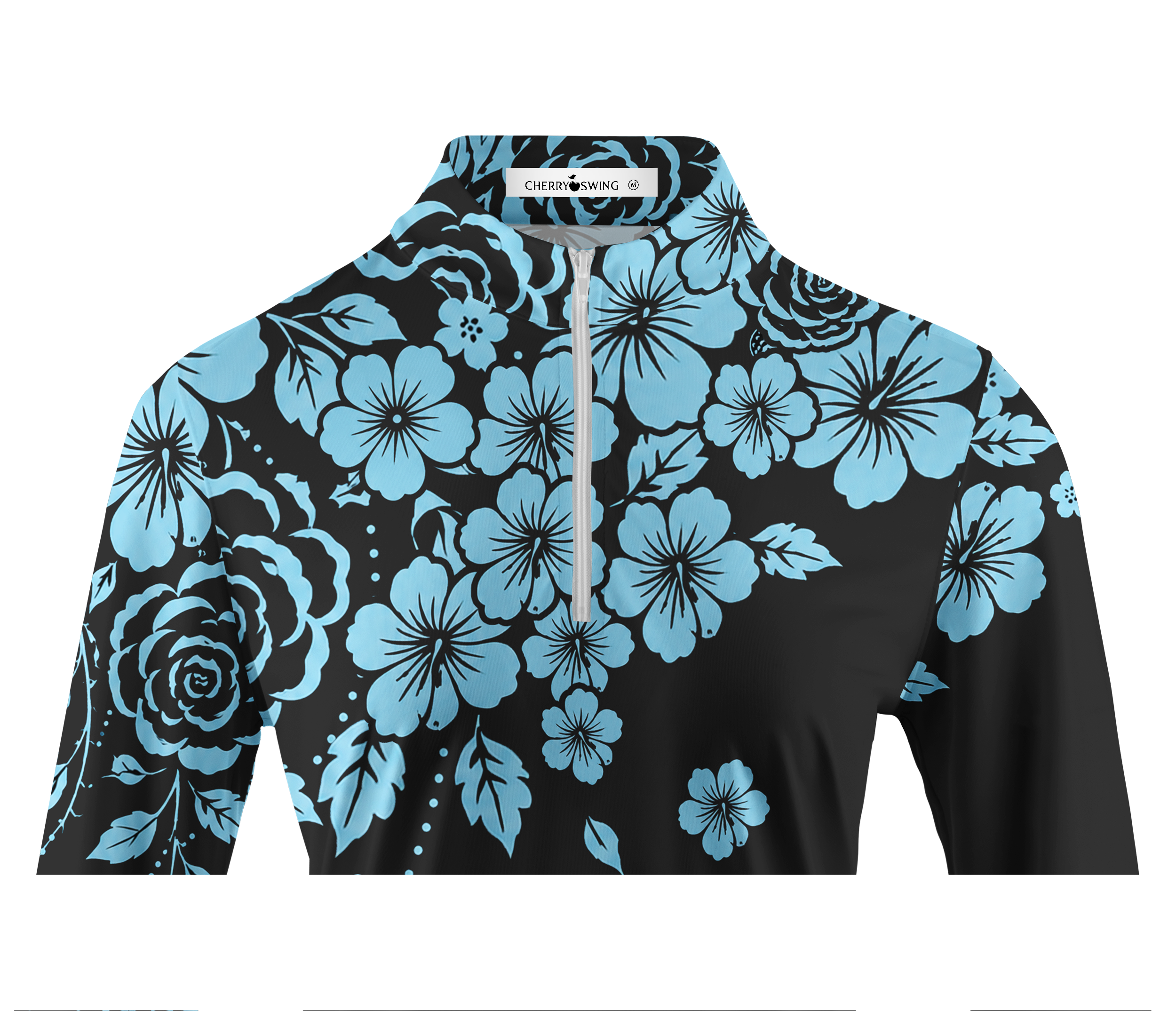 Cherryswing Women's Tropical Floral Long Sleeve Golf Shirt