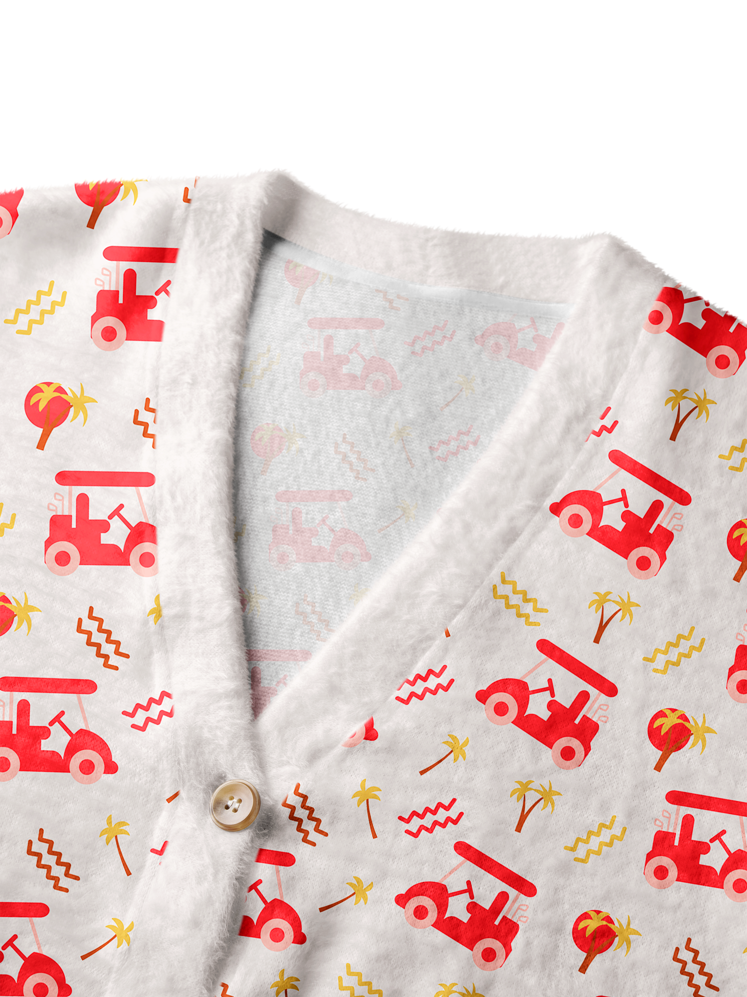 Cherryswing Women's Cart Cruise Fuzzy Knit Golf Cardigan