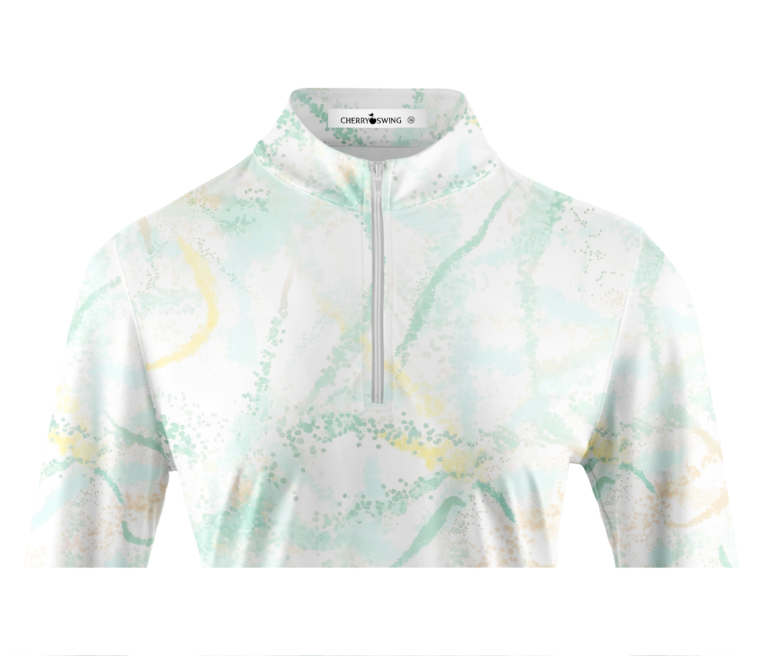 Cherryswing Women's Watercolor Splash Long Sleeve Golf Shirt