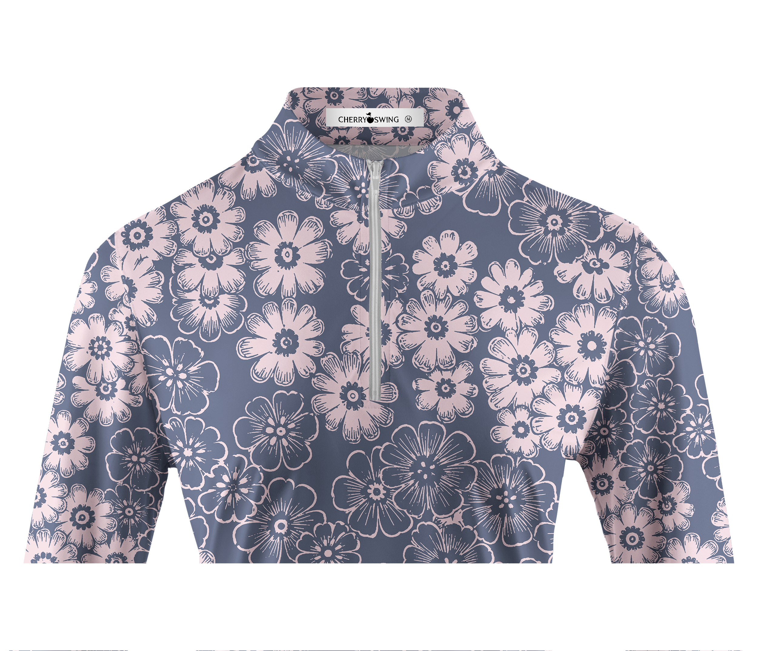 Cherryswing Women's Hand-Drawn Daisy Long Sleeve Golf Shirt
