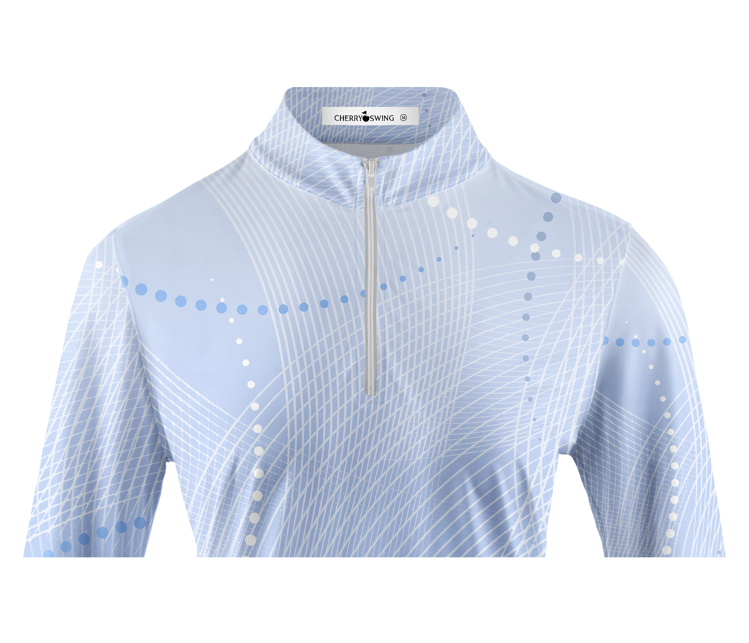 Cherryswing Women's Geometric Wave Dot Long Sleeve Golf Shirt