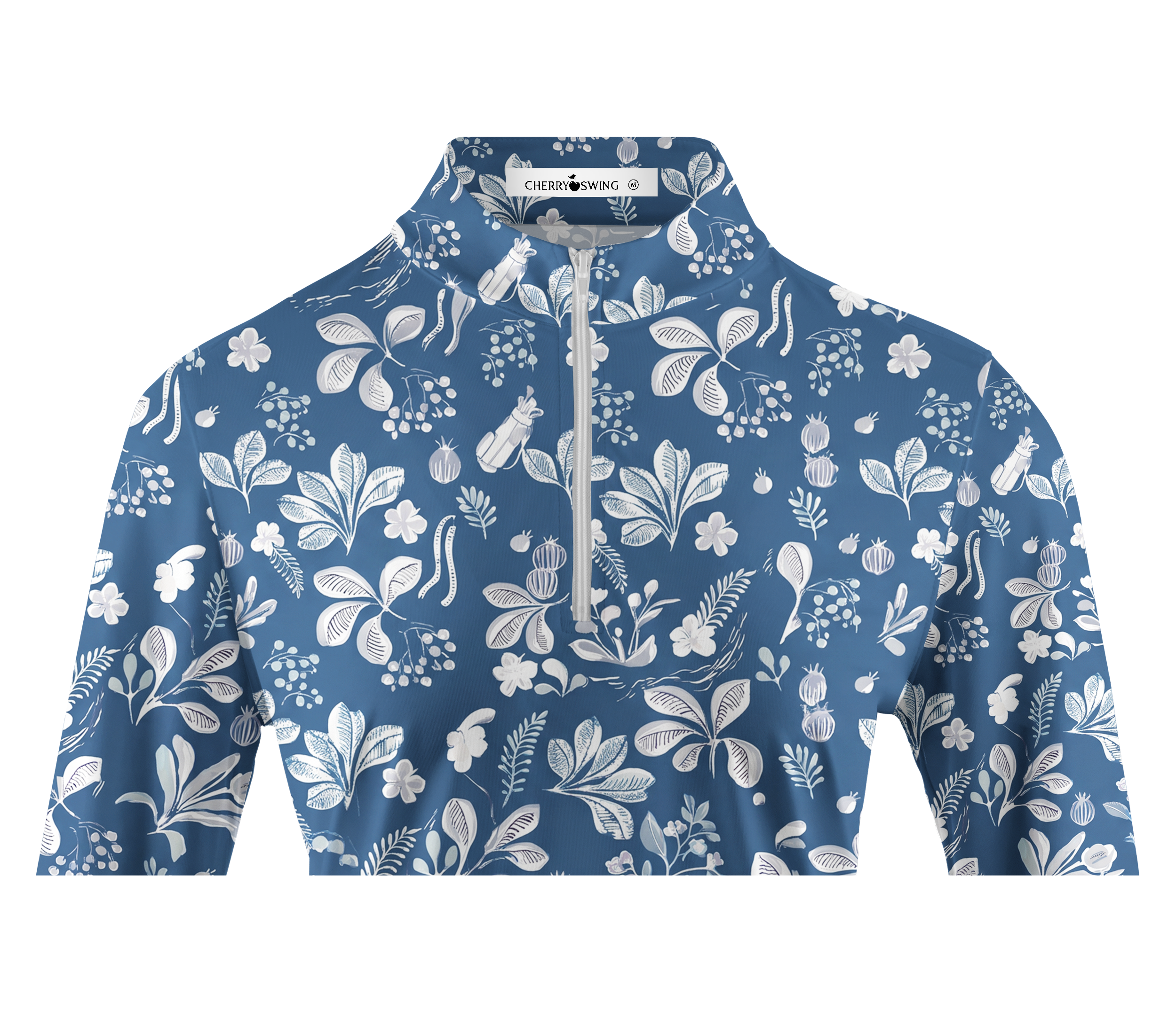 Cherryswing Women's Botanical Floral Long Sleeve Golf Shirt