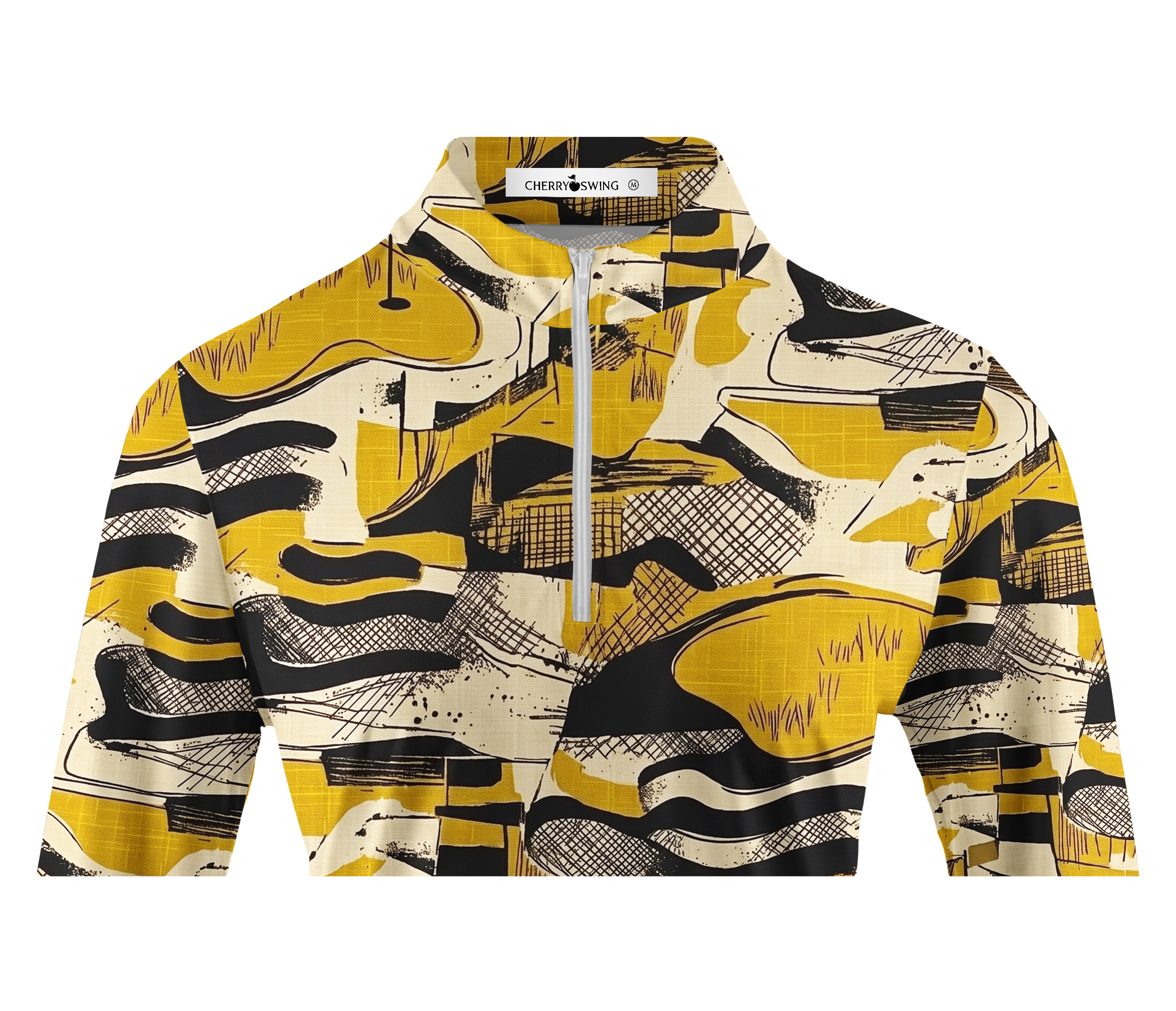 Cherryswing Women's Abstract Golf Course Long Sleeve Golf Shirt