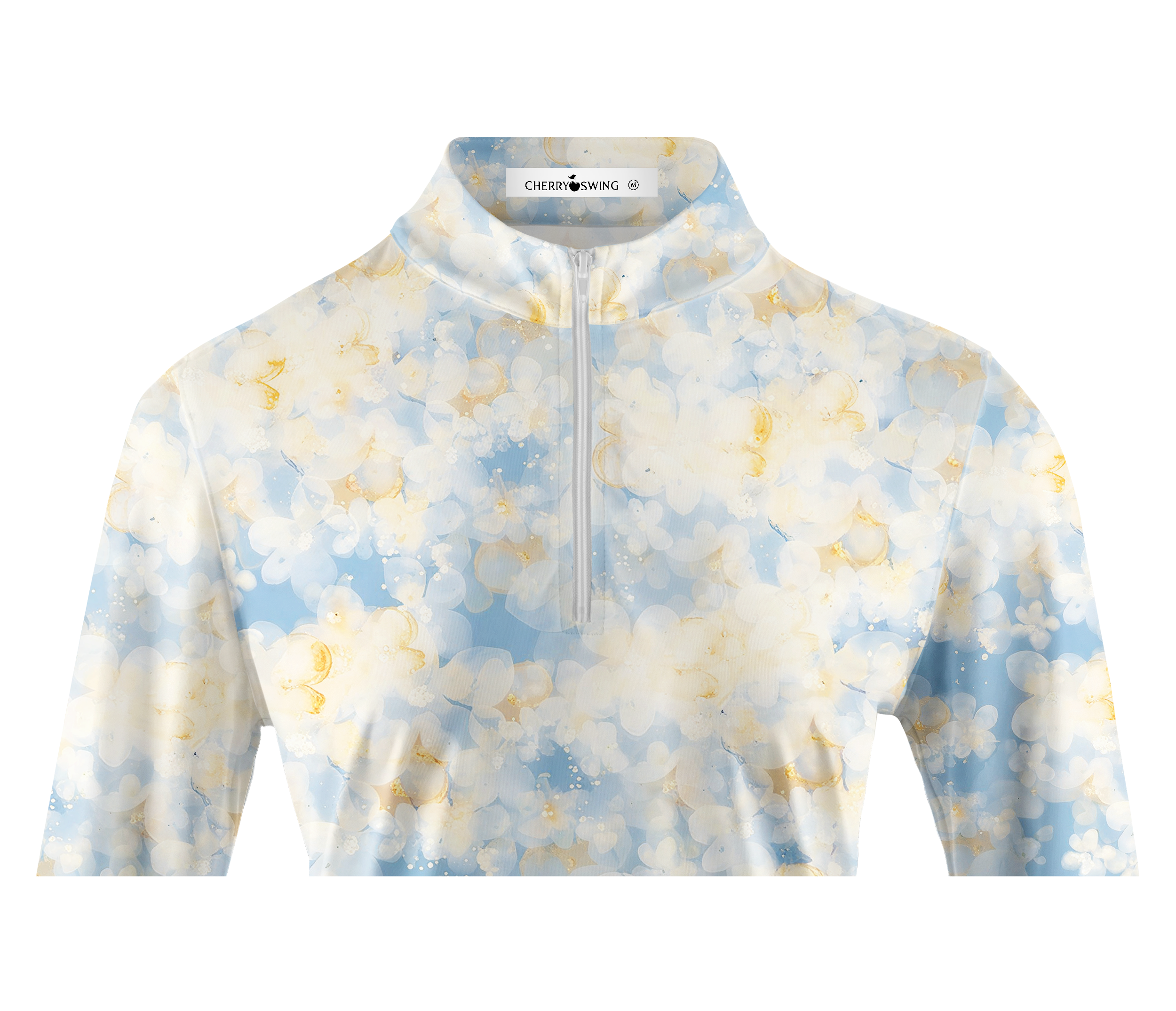 Cherryswing Women's Watercolor Blossom Long Sleeve Golf Shirt