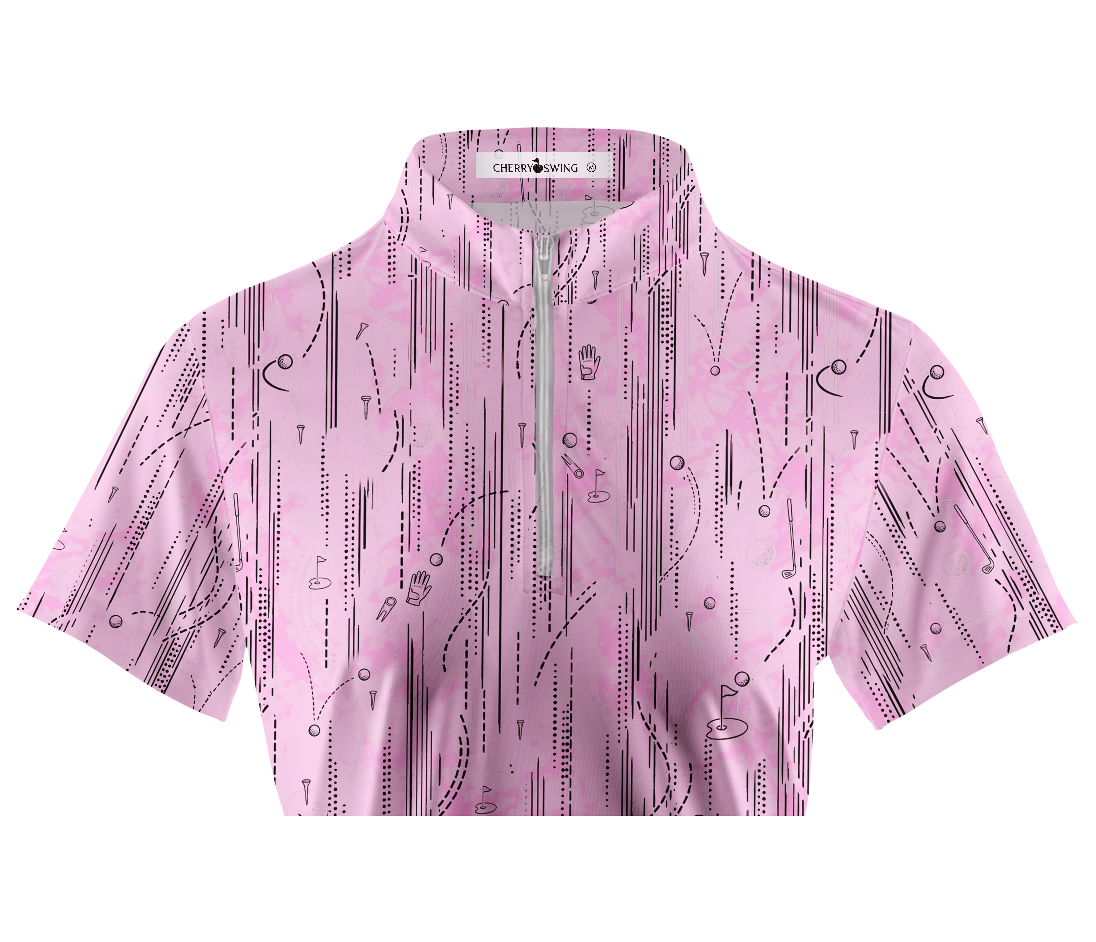 Cherryswing Women's Playful Fairway Motion Short Sleeve Golf Shirt