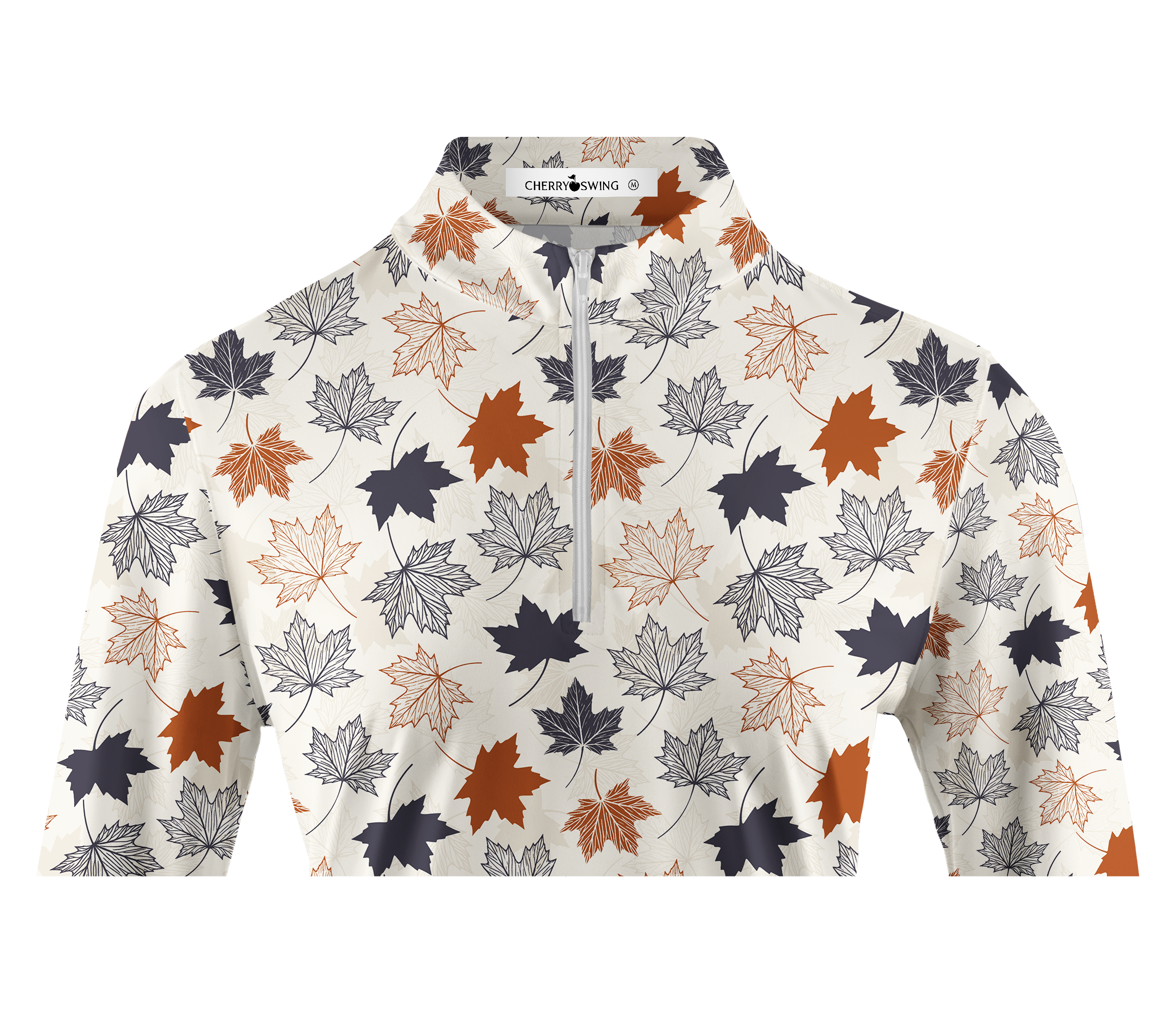 Cherryswing Women's Autumn Maple Leaf Long Sleeve Golf Shirt