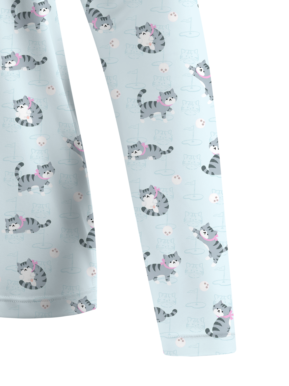 Cherryswing Women's Playful Cat Novelty Print Golf Shirt