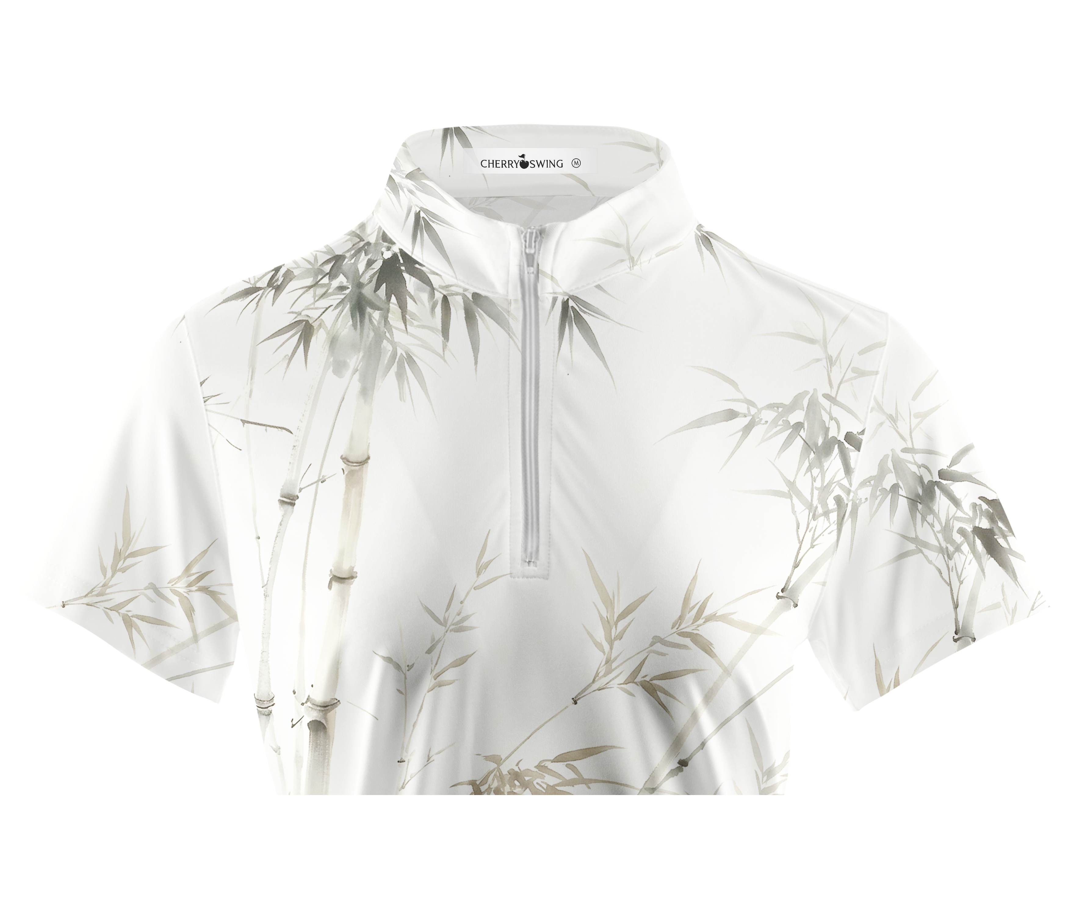 Cherryswing Women's Zen Bamboo Ink Wash Short Sleeve Golf Shirt