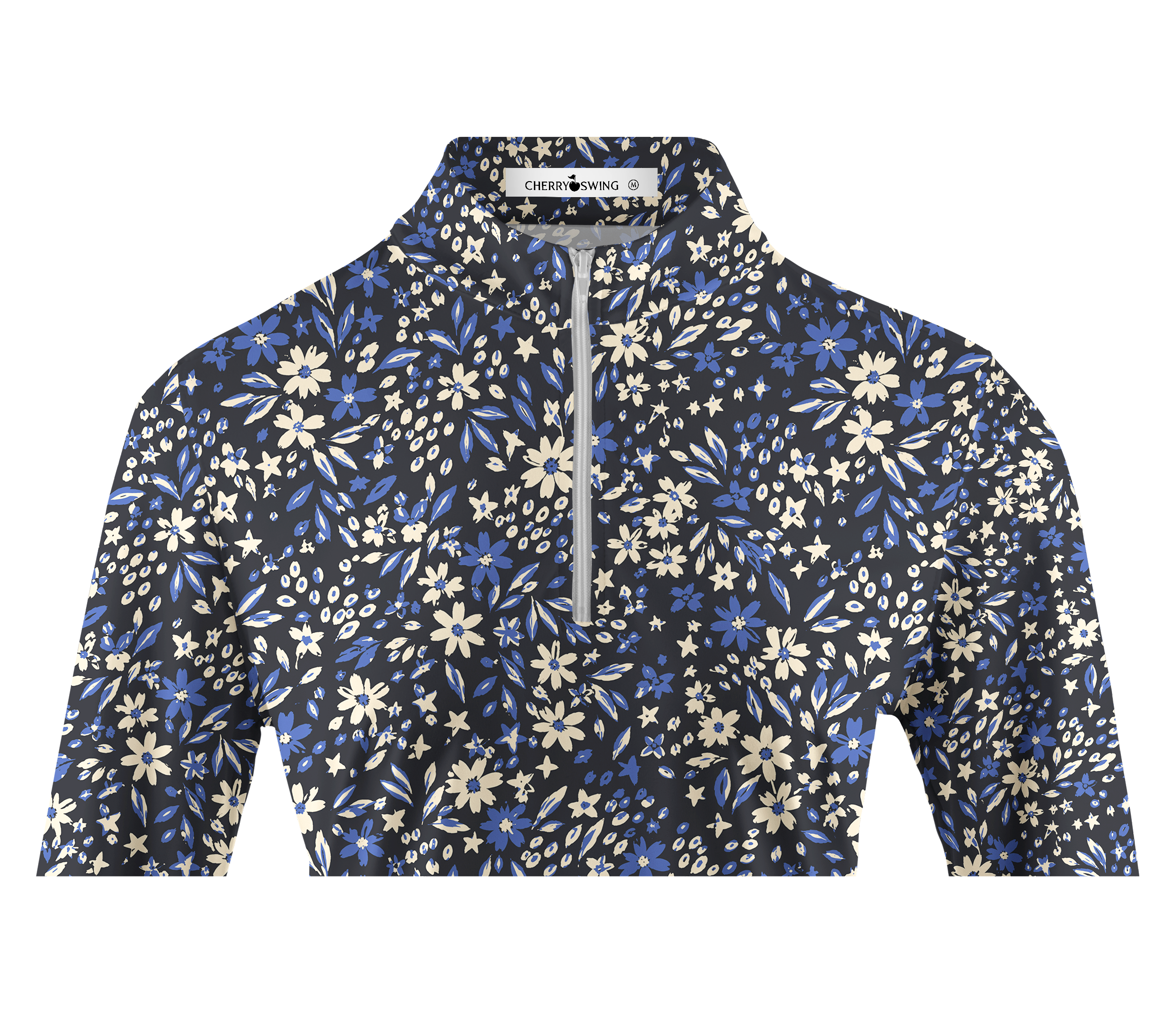 Cherryswing Women's Elegant Starry Wildflower Long Sleeve Golf Shirt