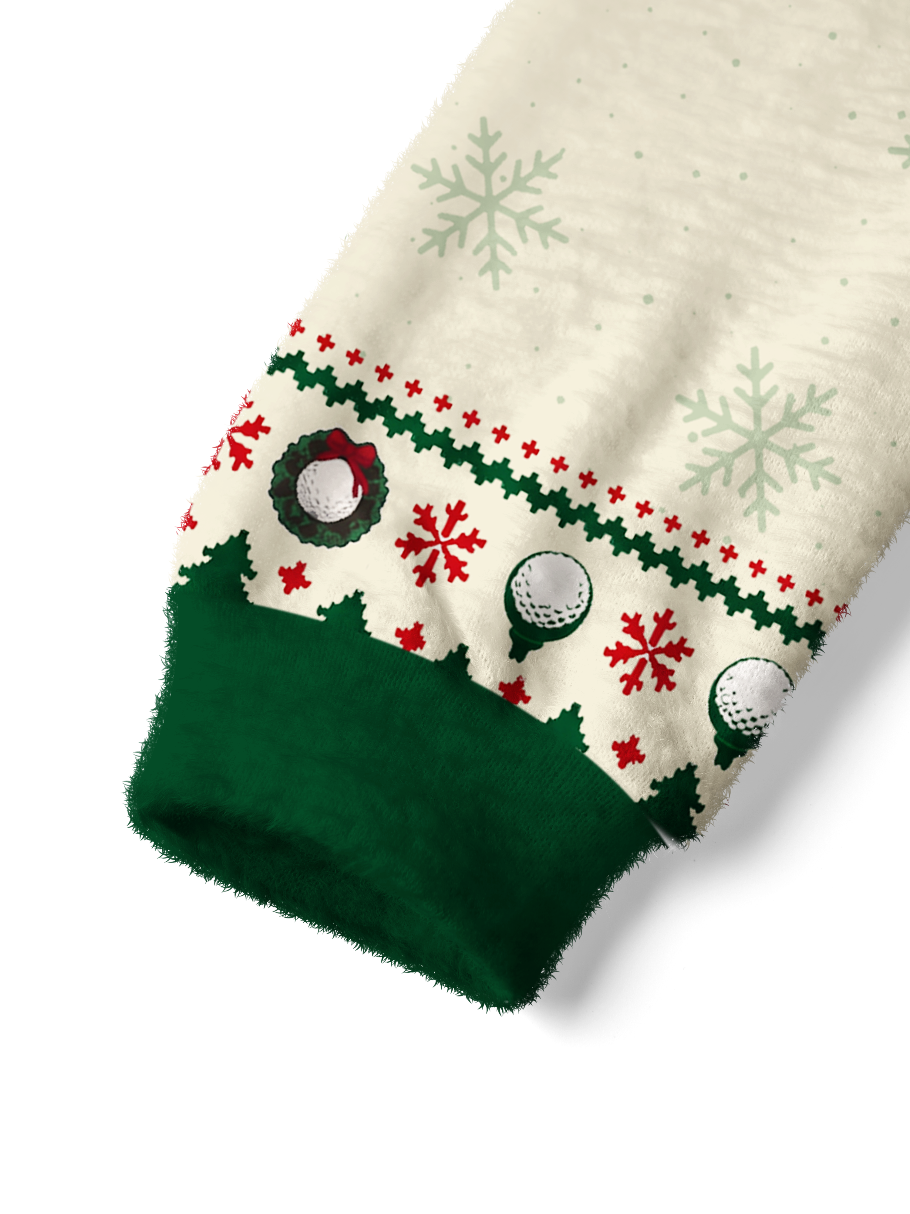 Cherryswing Women's Festive Golf Tree Fuzzy Knit Sweater