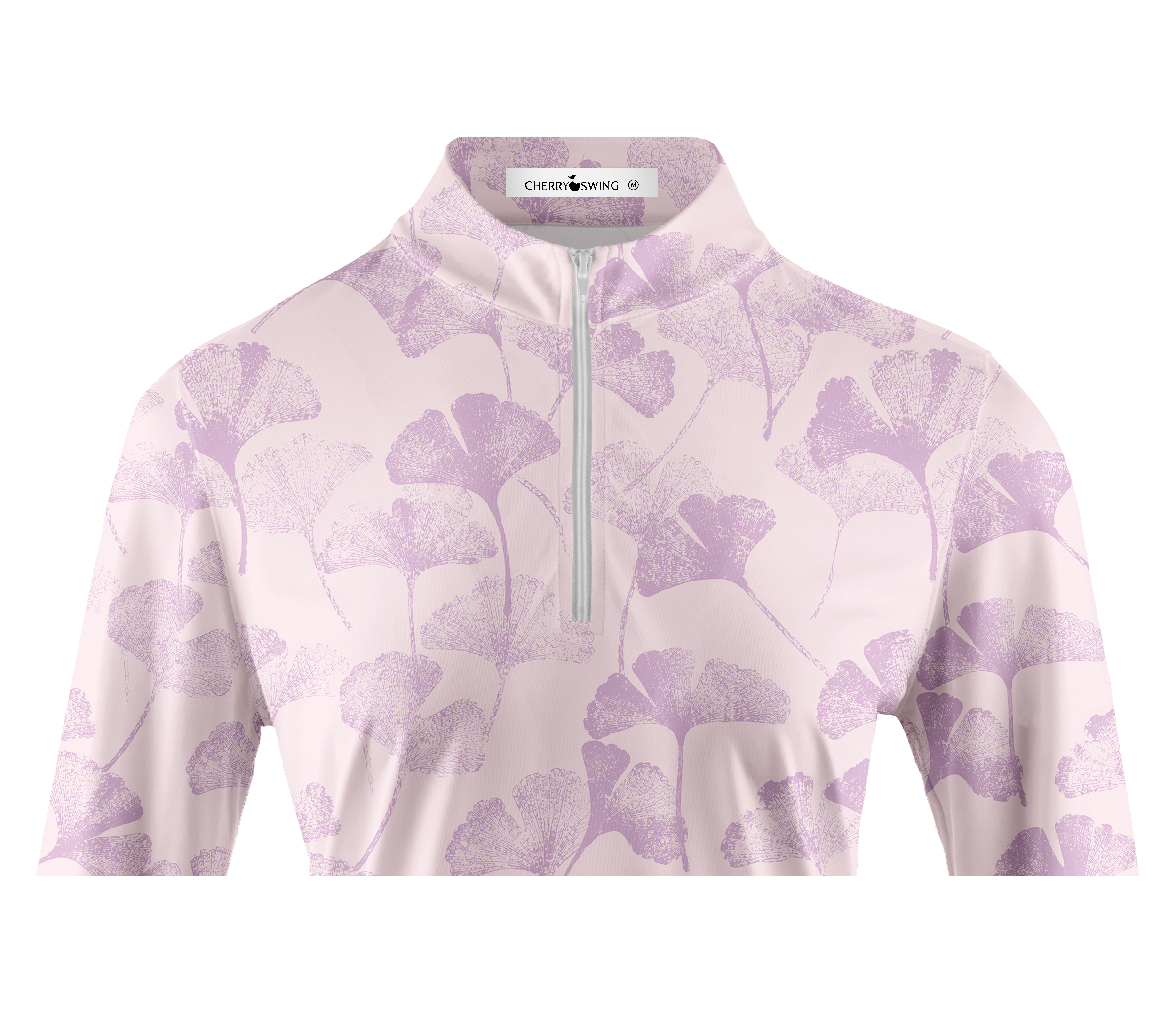 Cherryswing Women's Elegant Ginkgo Leaf Long Sleeve Golf Shirt