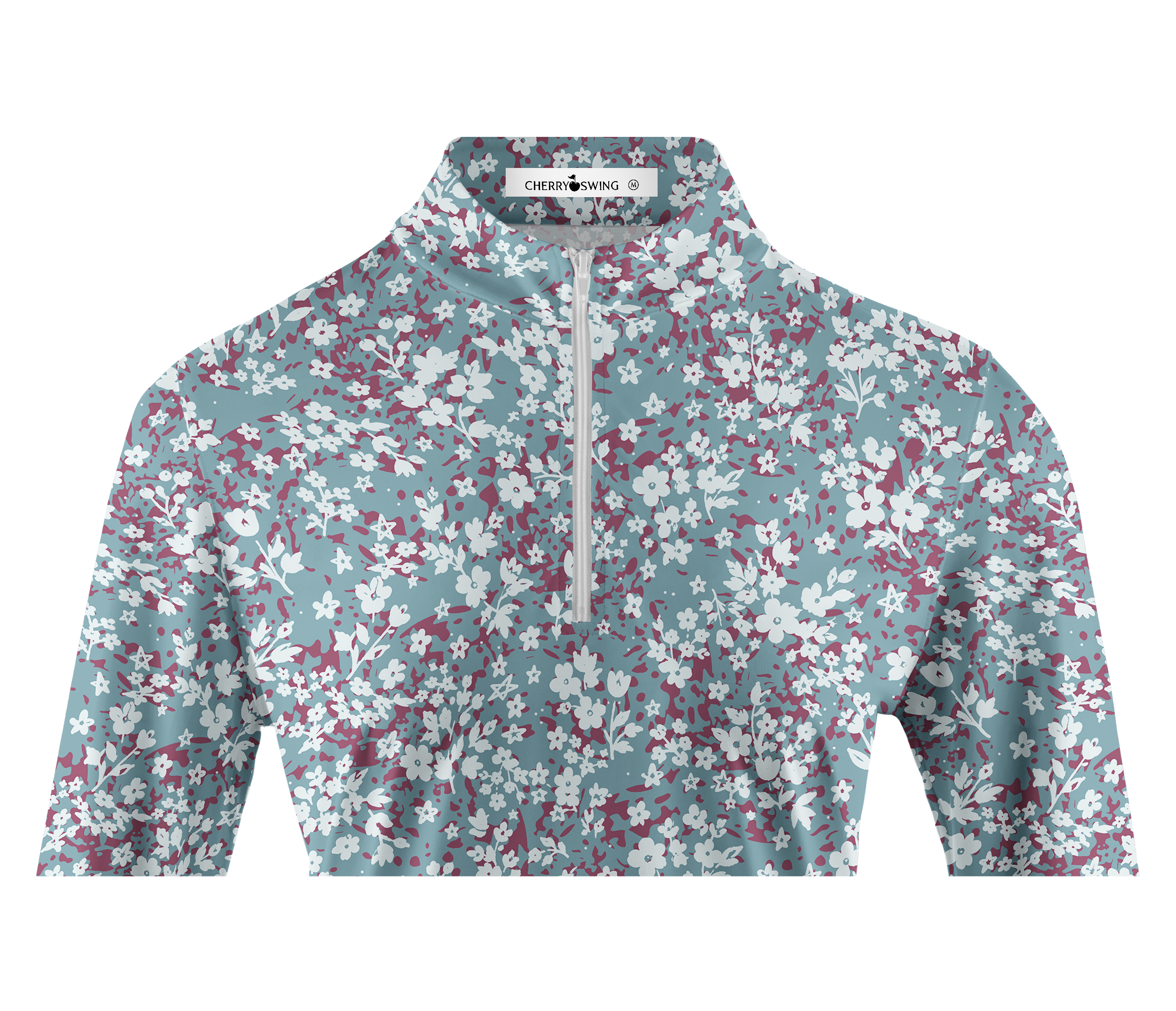 Cherryswing Women's Ditsy Floral Print Long Sleeve Golf Shirt