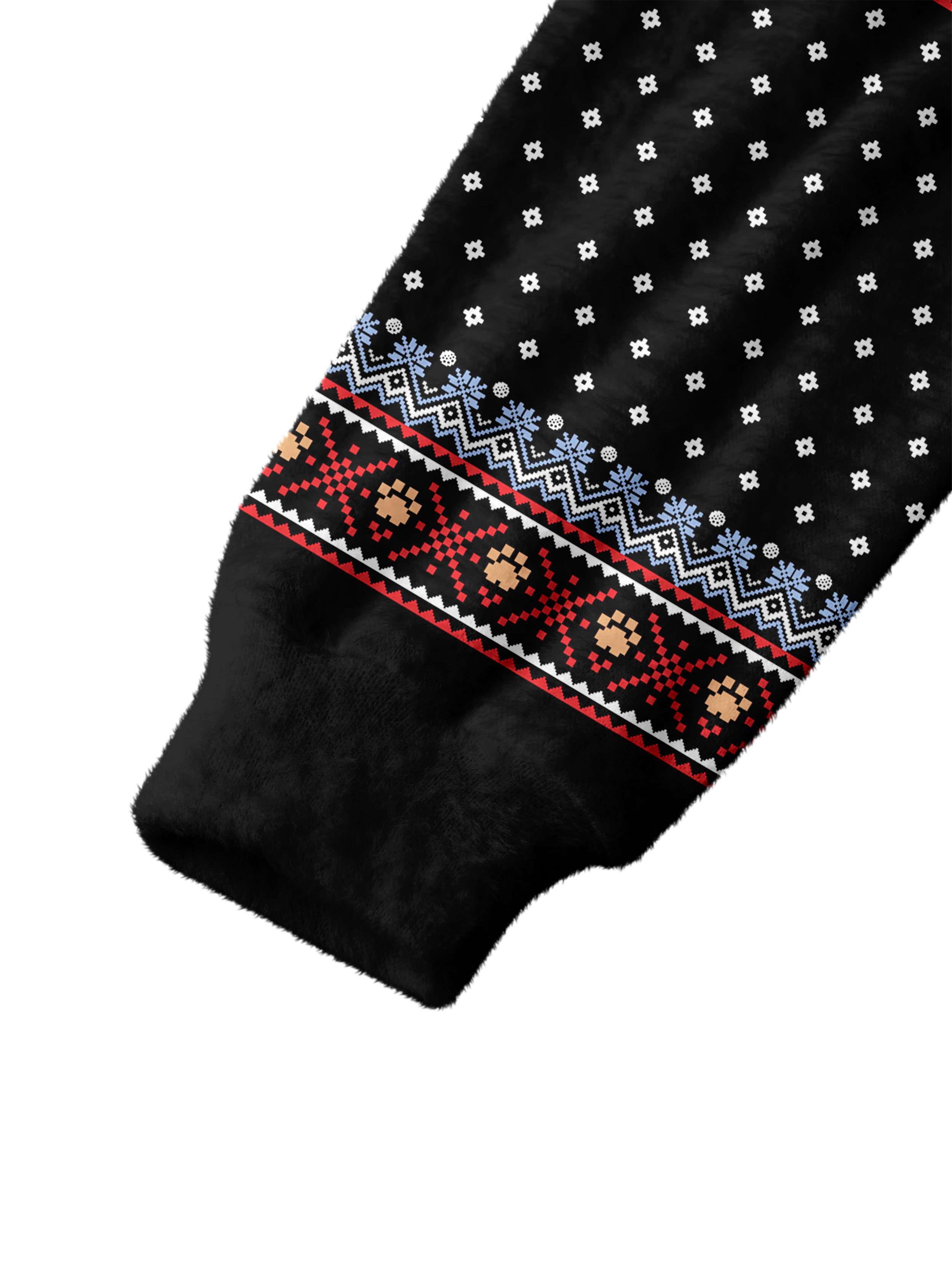 Cherryswing Women's Pixel Dog and Heart Nordic Fuzzy Crew Neck Sweater