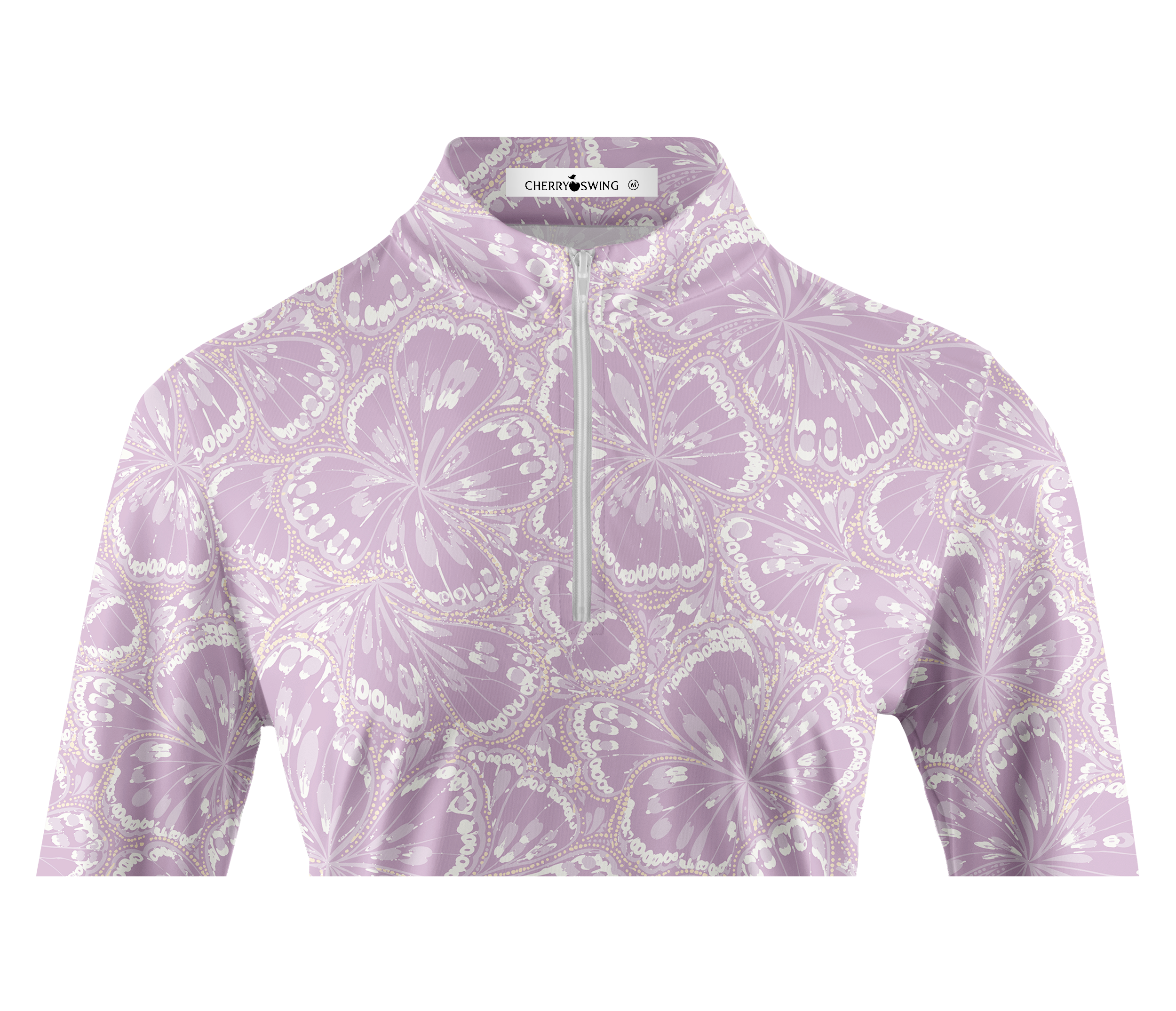 Cherryswing Women's Butterfly Pattern Long Sleeve Golf Shirt