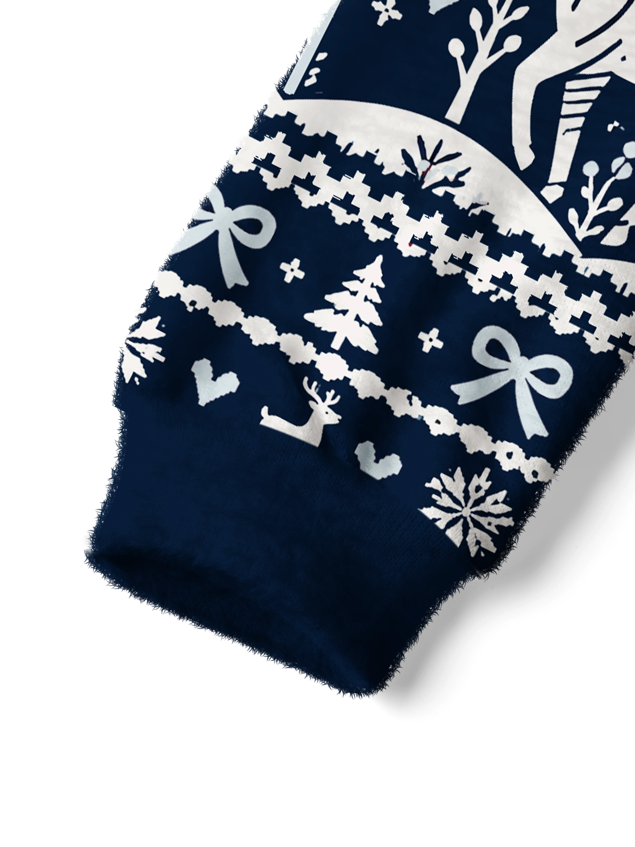 Cherryswing Women's Pastoral Snowscape Fuzzy Knit Golf Sweater