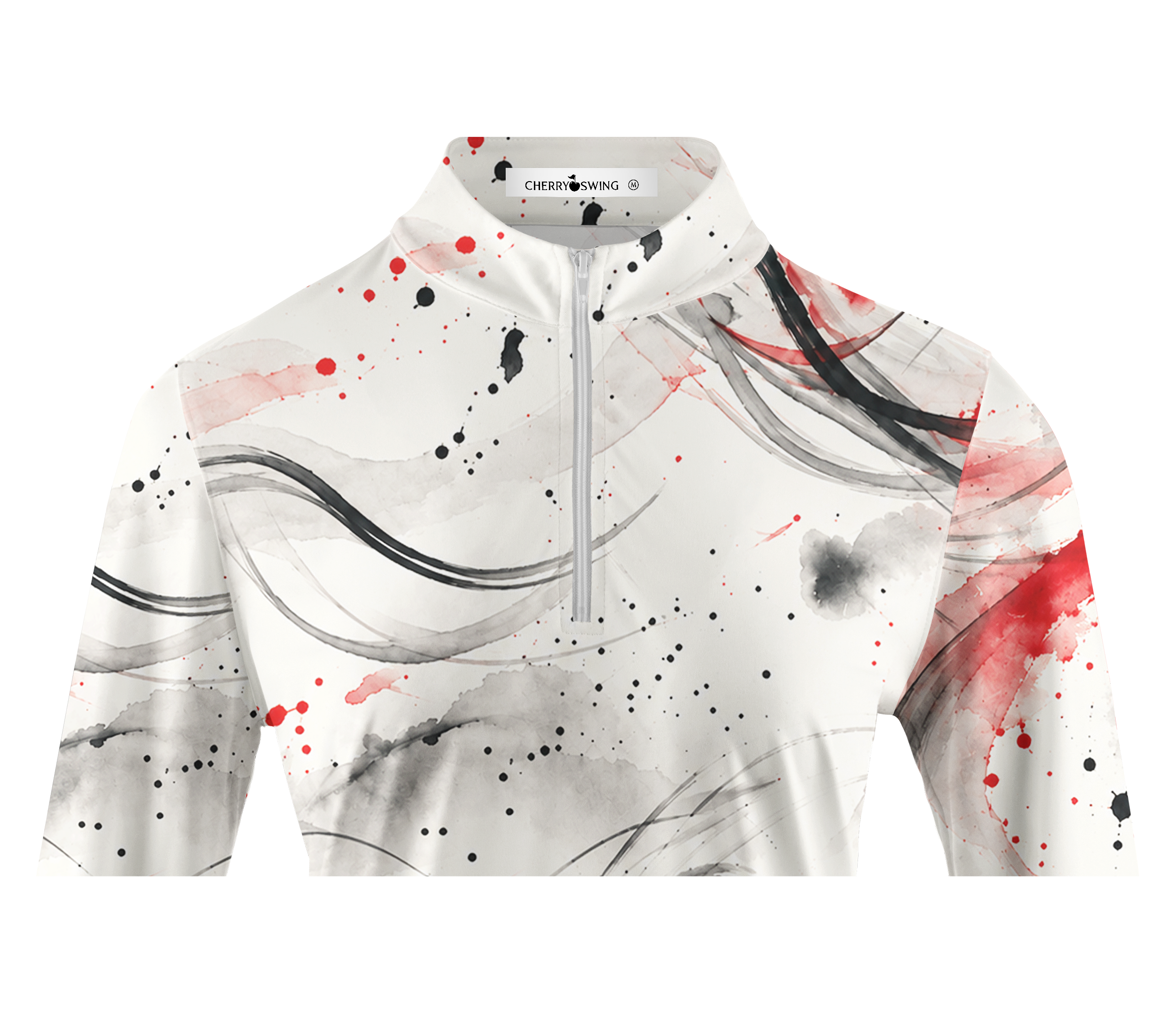 Cherryswing Women's Expressive Ink Splash Swing Long Sleeve Golf Shirt