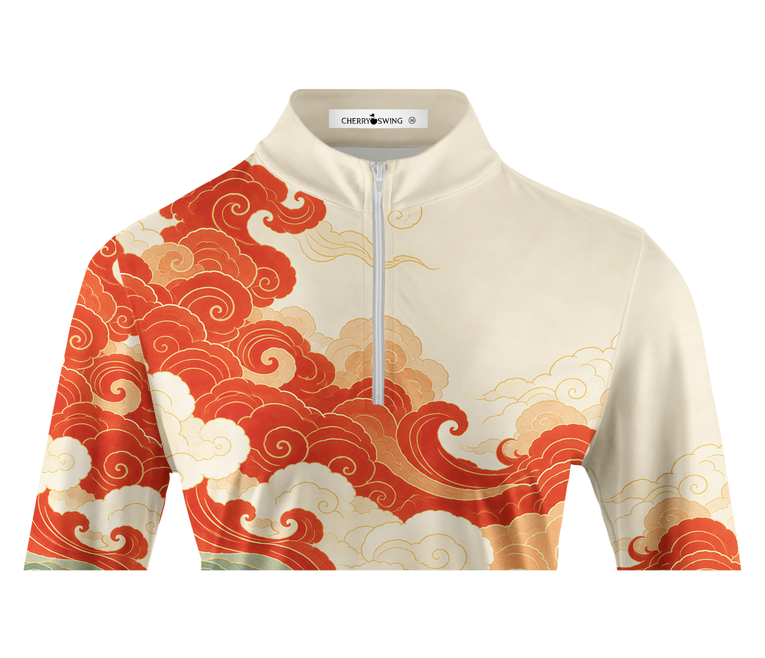 Cherryswing Women's Auspicious Clouds Gradient Long Sleeve Golf Shirt