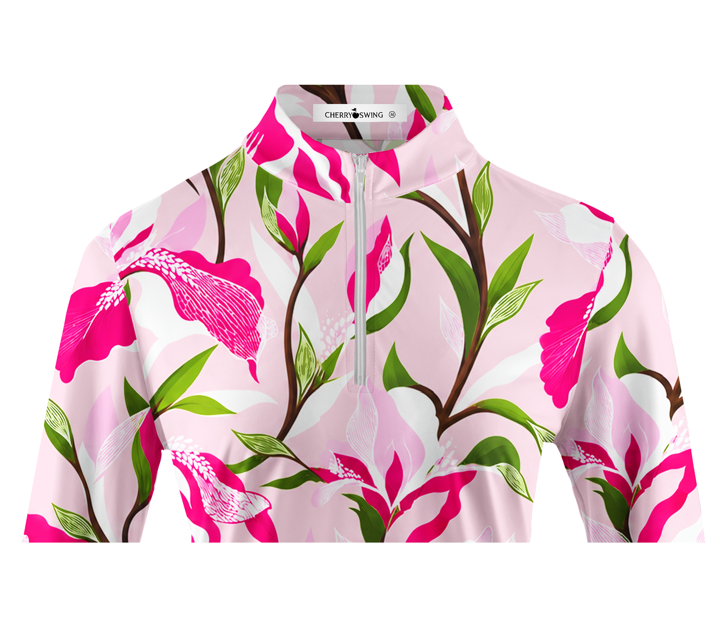 Cherryswing Women's Vibrant Floral Long Sleeve Golf Shirt