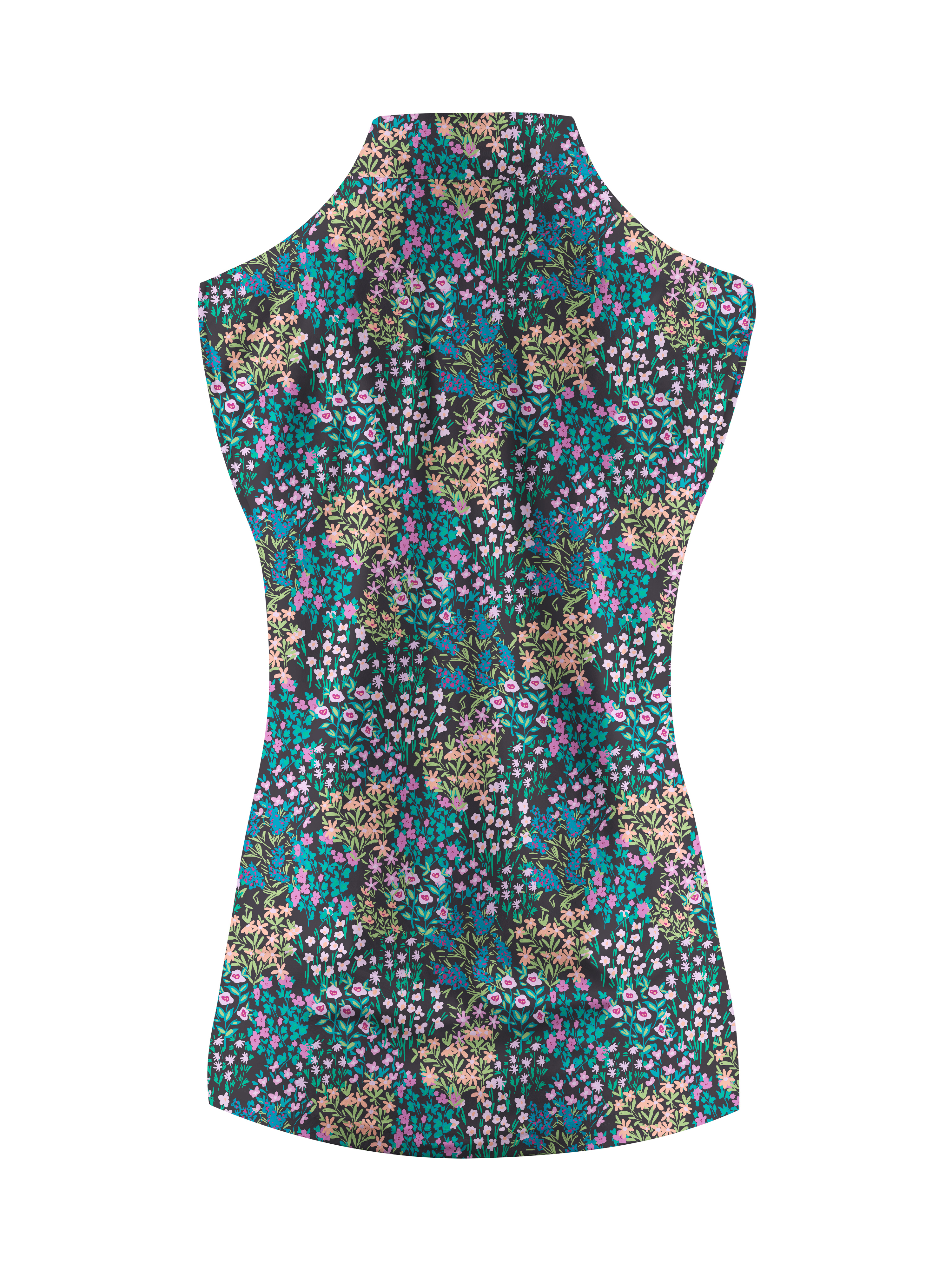 Cherryswing Women's Sleeveless Wildflowers Golf Polo Shirt