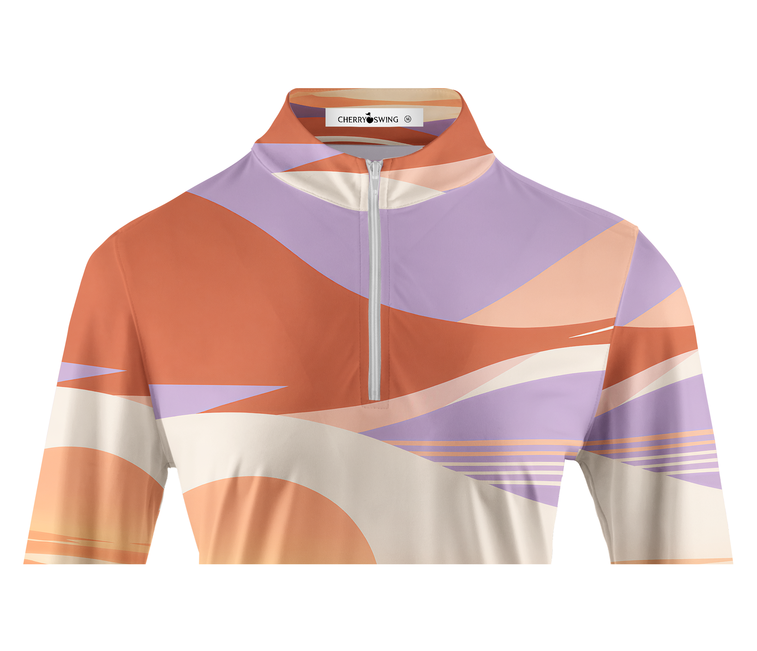 Cherryswing Women's Sunset Geometric Color Block Long Sleeve Golf Shirt